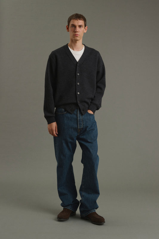 Cardigan Romeo - Gris Anthracite - Laine - Homme