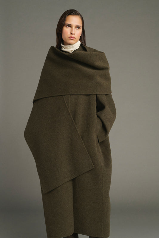 Manteau Finn - Kaki Chiné - Laine - Femme