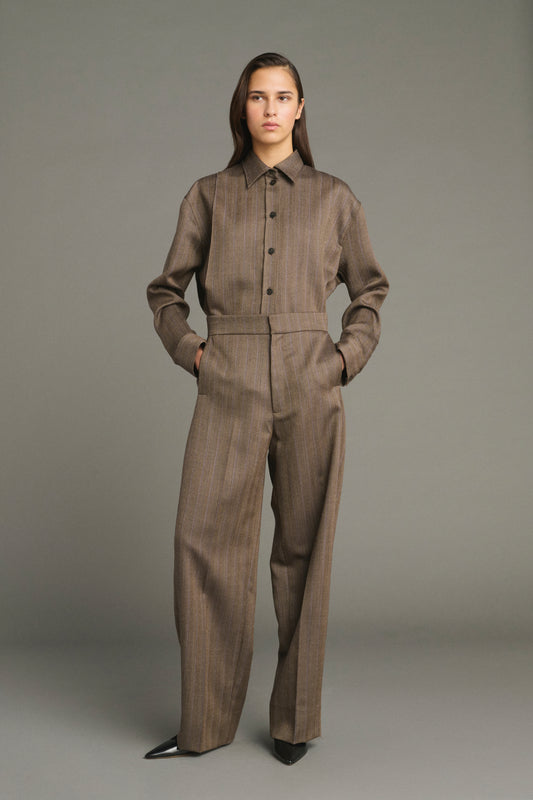 Pantalon Jocelyn - Marron/Parme - Laine - Femme