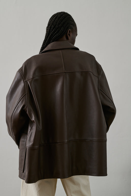 Veste Vincenzo - Taupe - Cuir - Femme