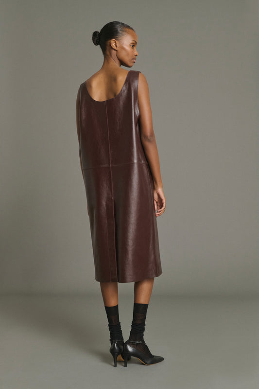Dress Joa - Bordeaux - Leather - Women