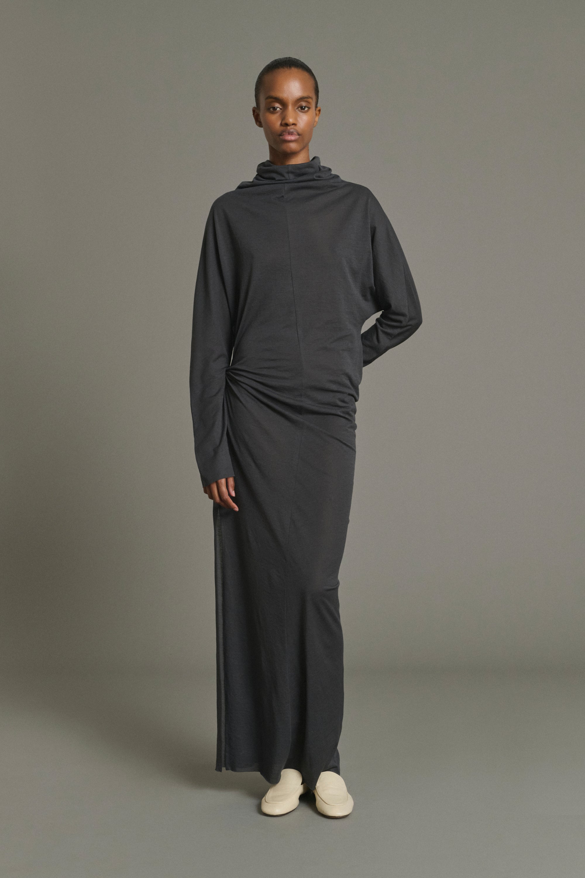 gray long sleeve sweater dress Lola - Anthracite Grey Jersey Crêpe Women Color:Ivory Lace+Peacock Tulle bohemian indian dress Old Fashioned Southern Cornbread