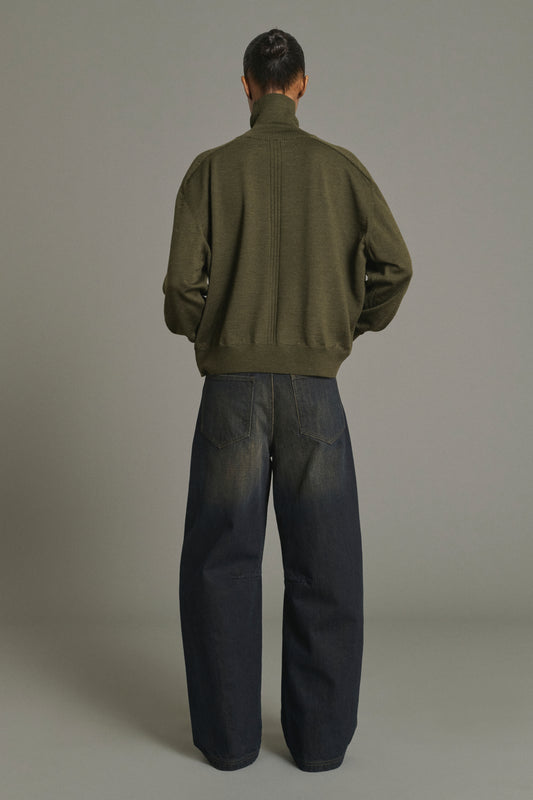 Pull Nord - Kaki Foncé - Laine Mérinos - Femme