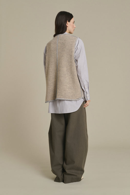 Chaqueta Chicago - Beige/Gris - Lana - Mujer