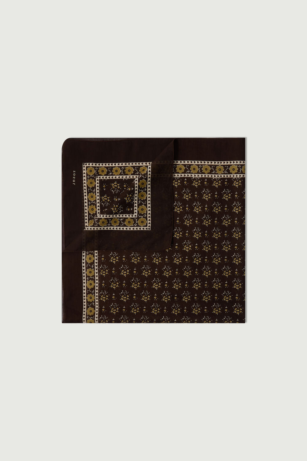 Foulard Classique Coton - Marron/Cardamone - Coton - Femme