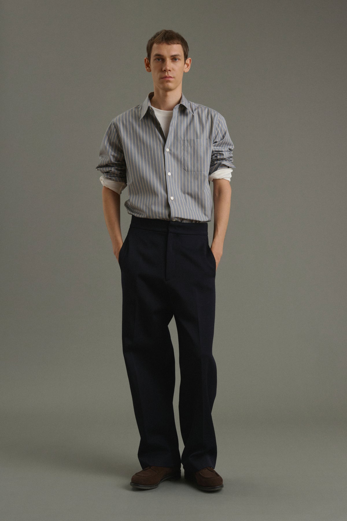 Pantalón Antonin - Azul marino oscuro - Lana - Hombre vue 1