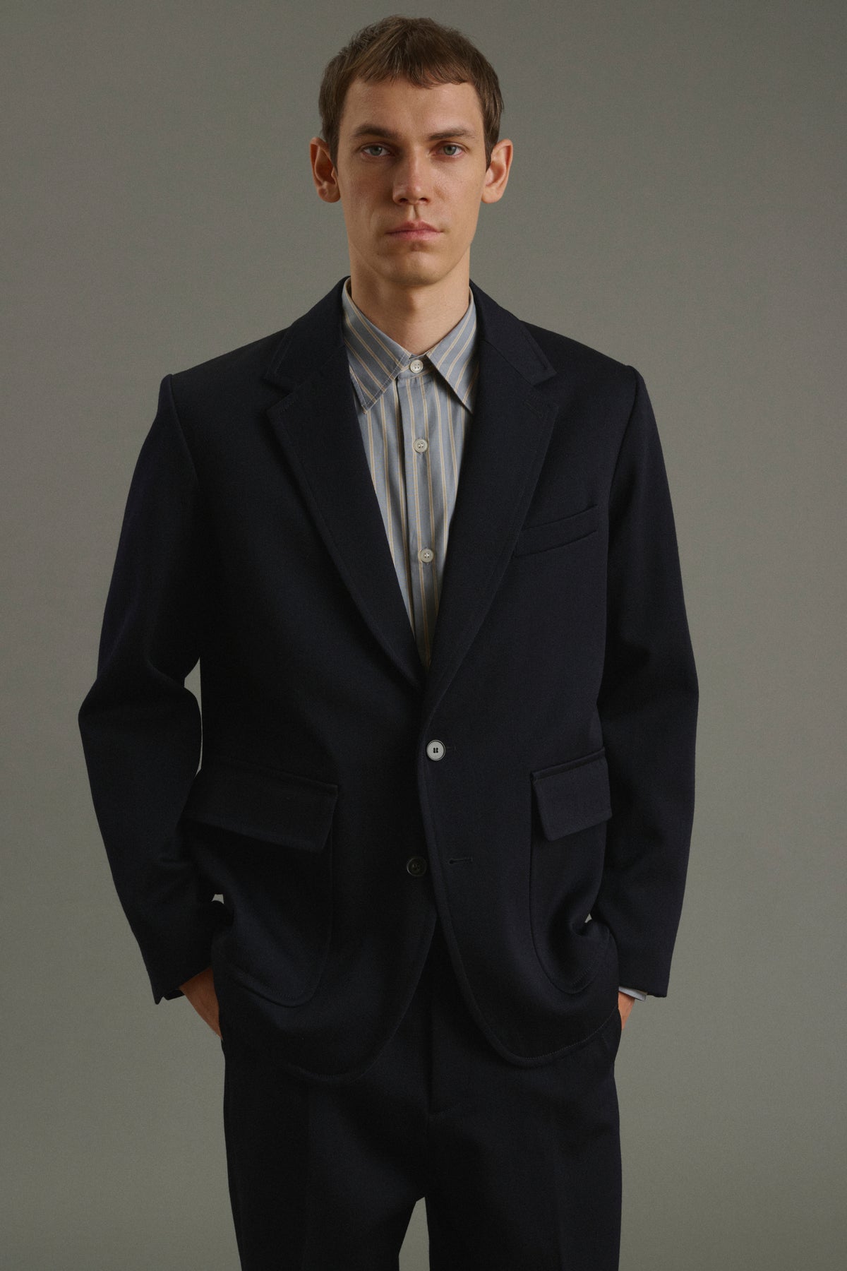 Chaqueta Clement - Azul marino oscuro - Lana - Hombre vue 1