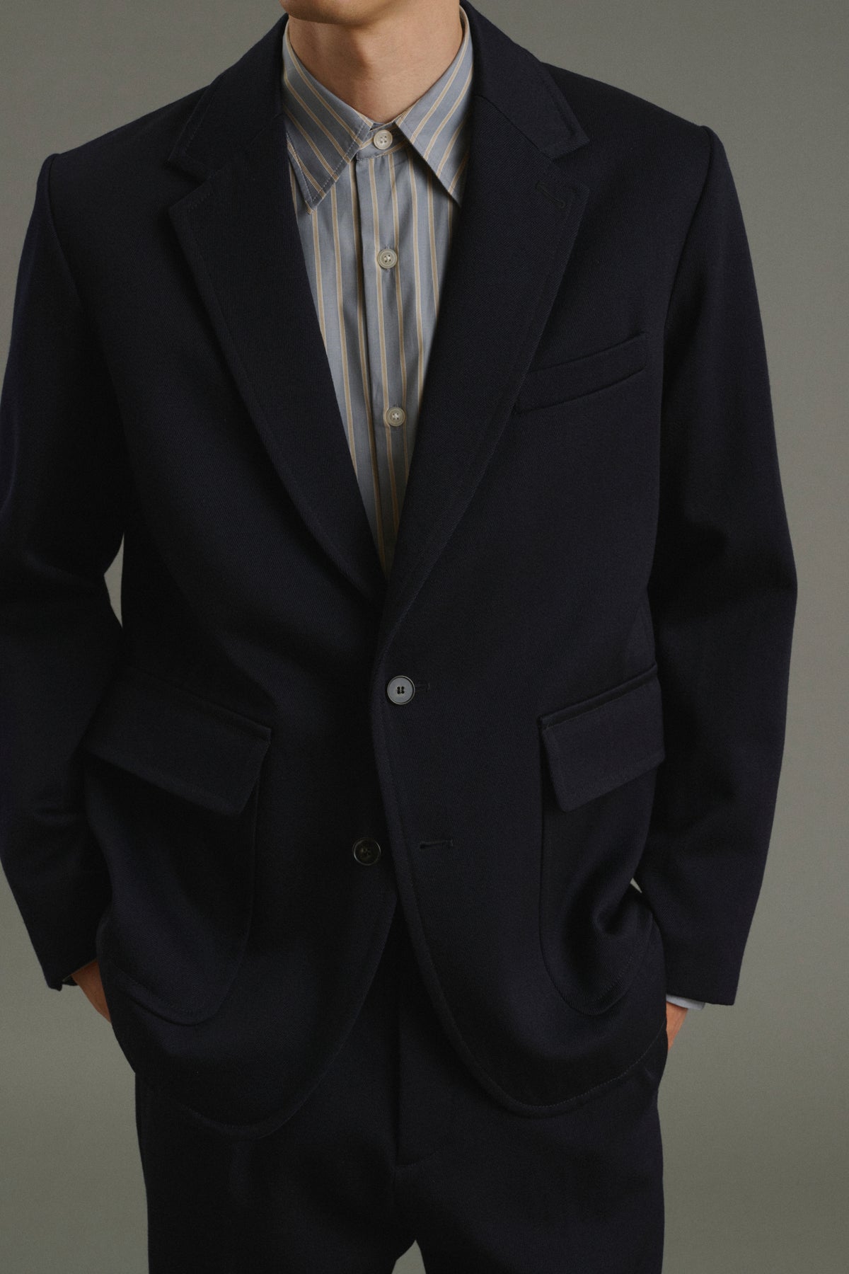 Chaqueta Clement - Azul marino oscuro - Lana - Hombre vue 4