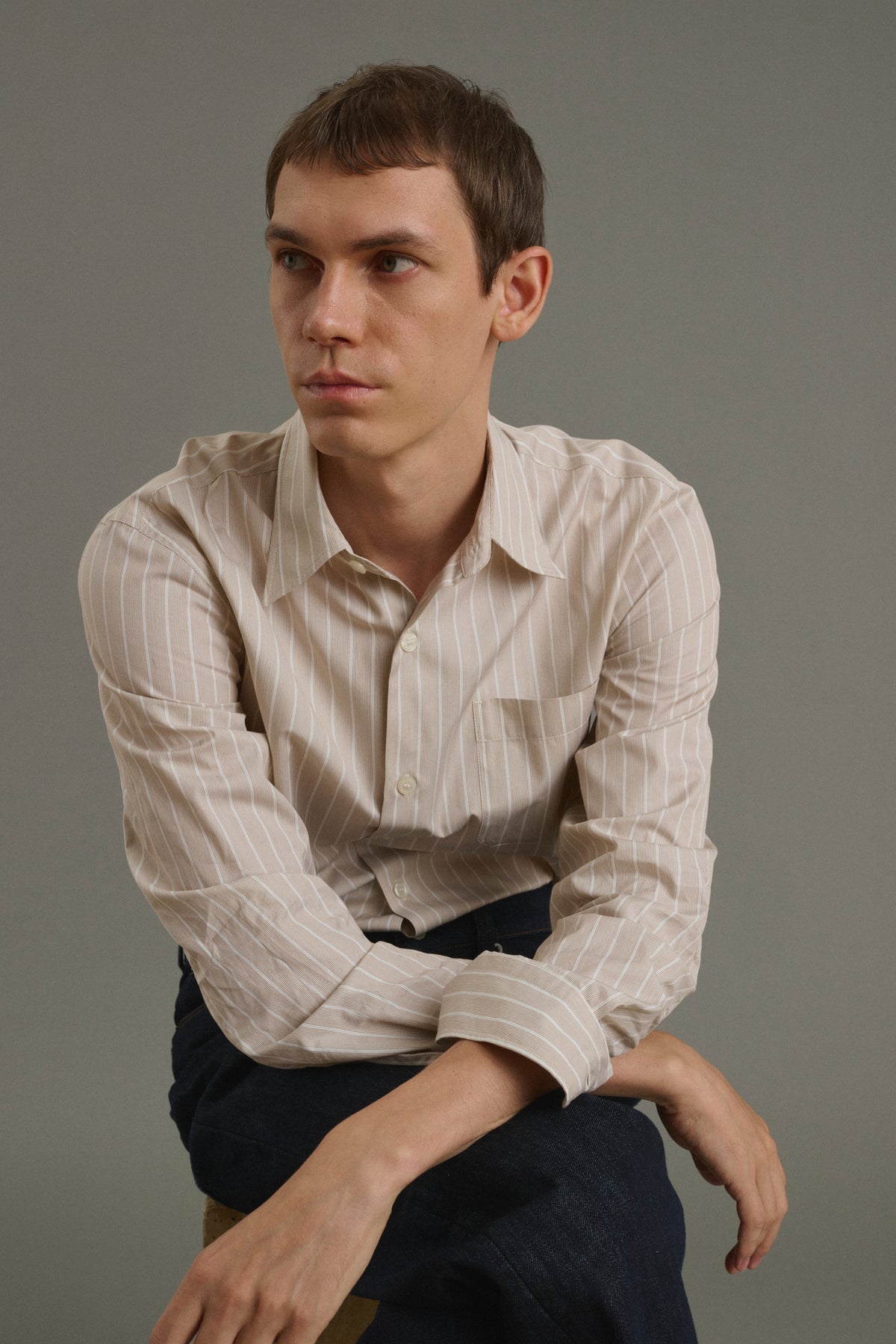 Camisa Glenn - Avellana/Crudo - Algodón - Hombre vue 1