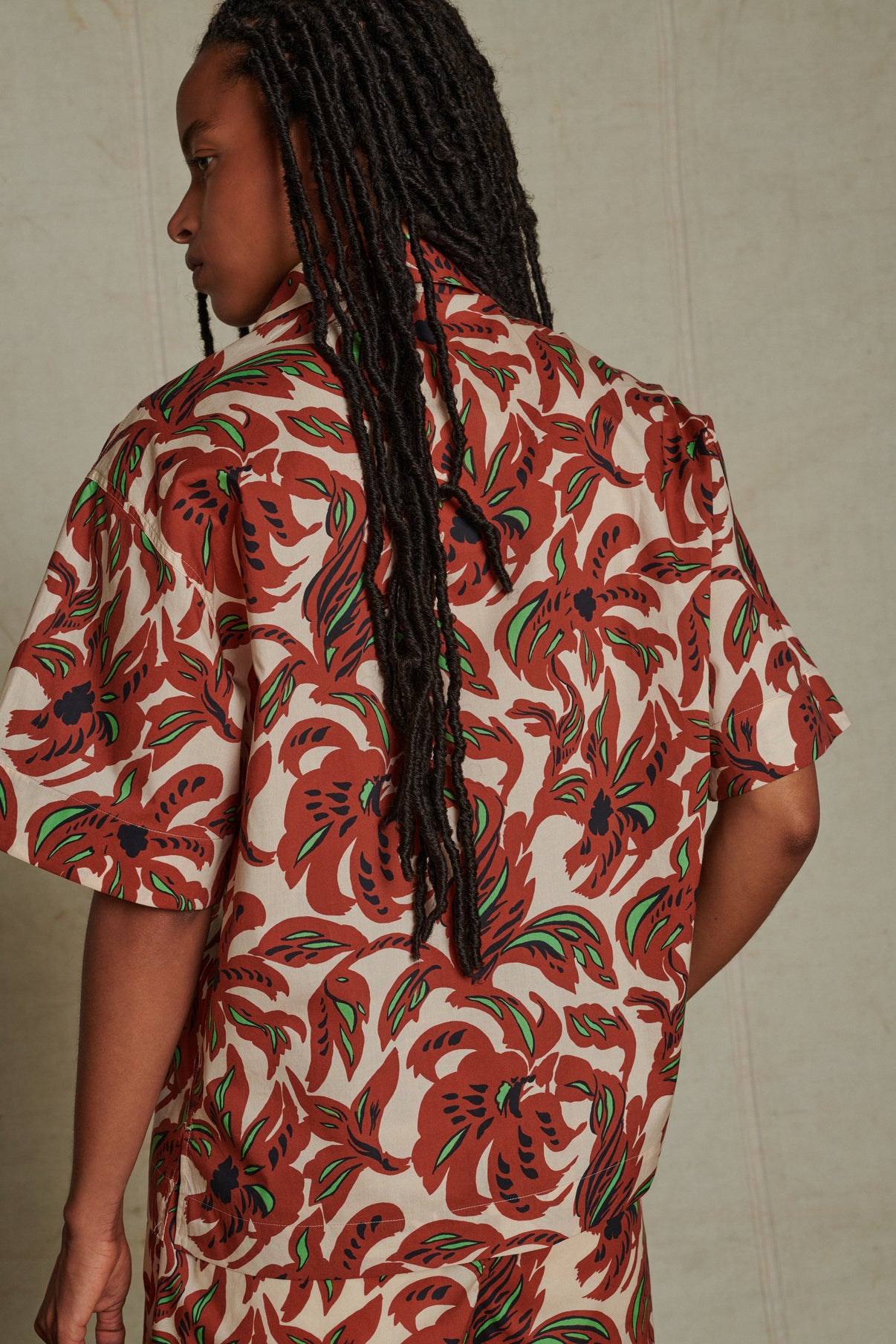 Chemise Alexandre - Terre Battue/Vert - Coton - Femme vue 2