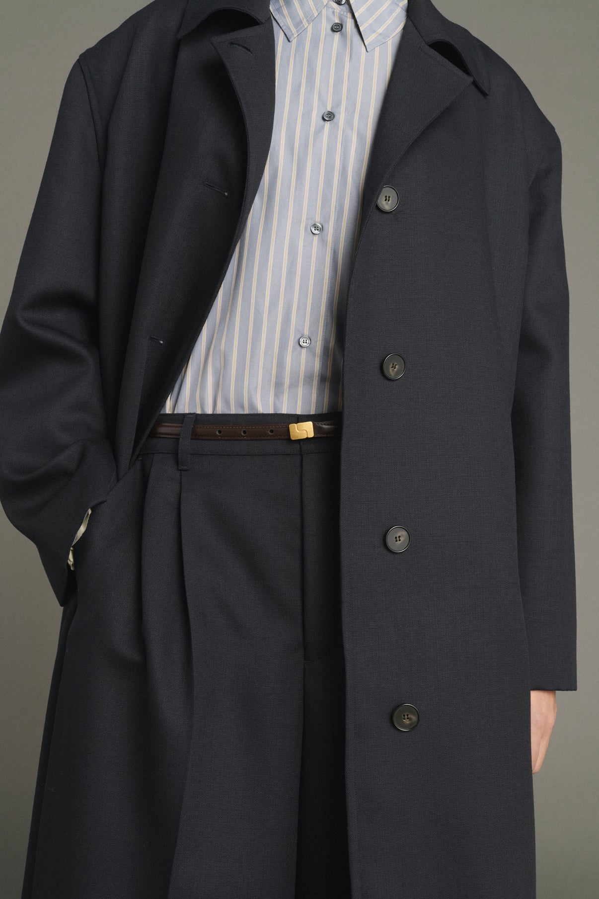 Liam Coat - Deep Navy - Wool - Women vue 3
