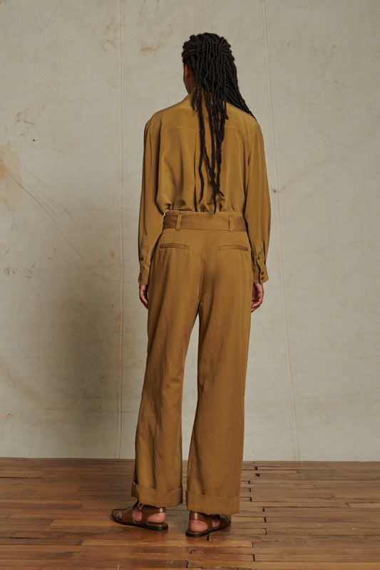 Pantalon Ankara - Bronze - Lin - Femme