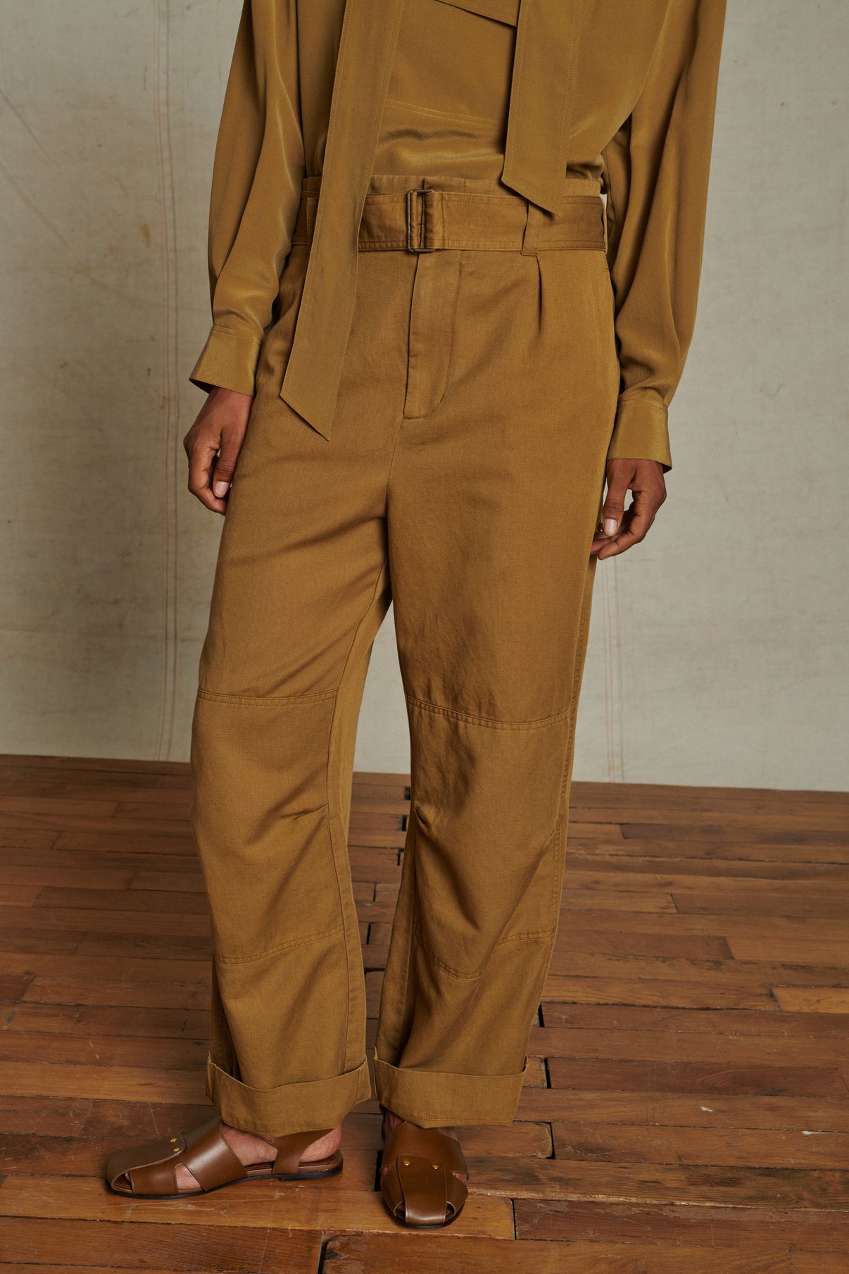 Pantalon Ankara - Bronze - Lin - Femme vue 1