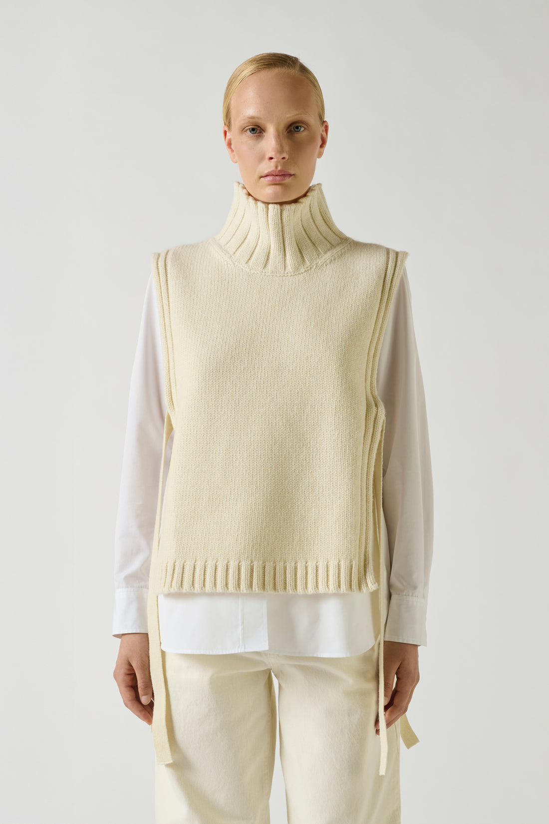 Pull Or Ecru Laine Femme - Main Image