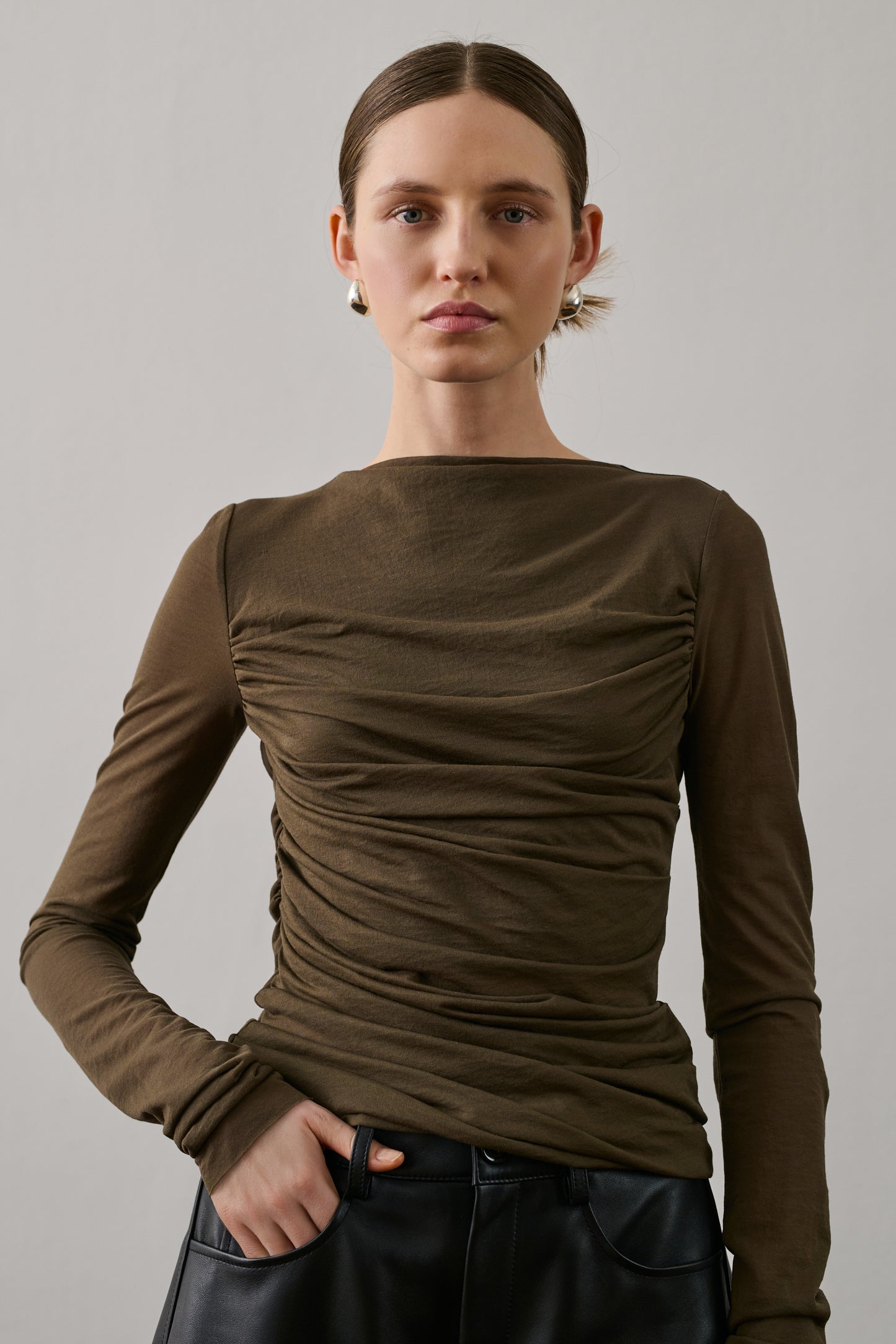 Tee-Shirt Gaia - Marron/Kaki - Coton - Femme