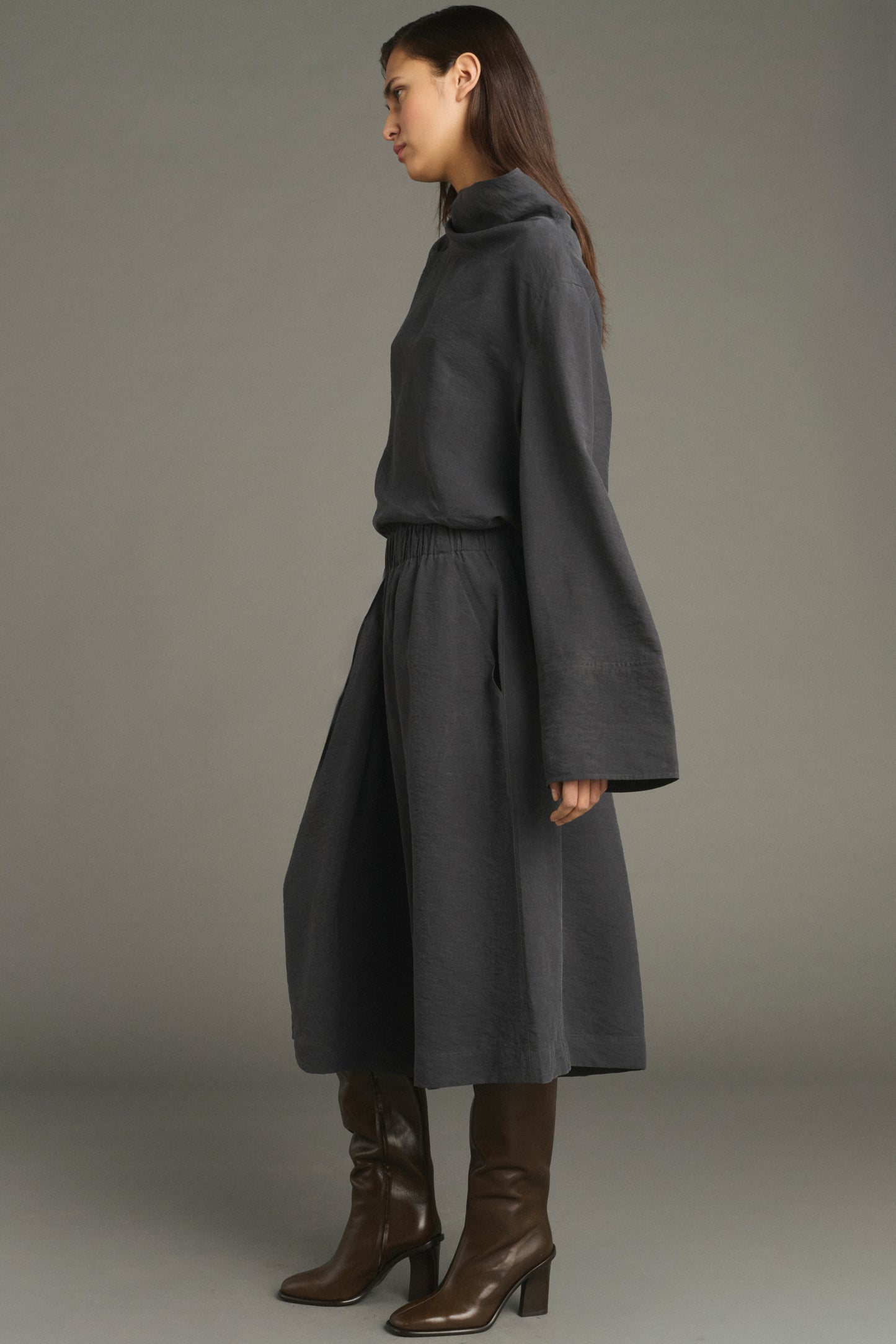 Bermuda Lexie - Gris Anthracite - Soie - Femme
