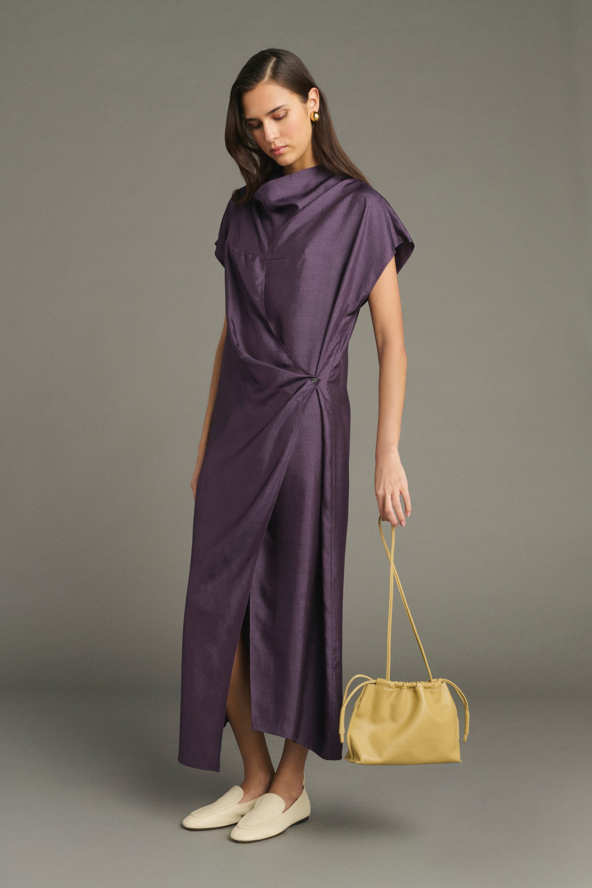 purple silk wrap dress Linen Double Wrap Maxi Dress, Purple Wrap Dress with Pockets, Linen Dress for Women, Boho Linen Clothing, Handmade Bridesmaid Dress, 2XL / Blue Green