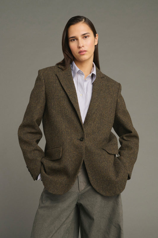 Sevres Jacket - Brown/Navy - Wool - Women