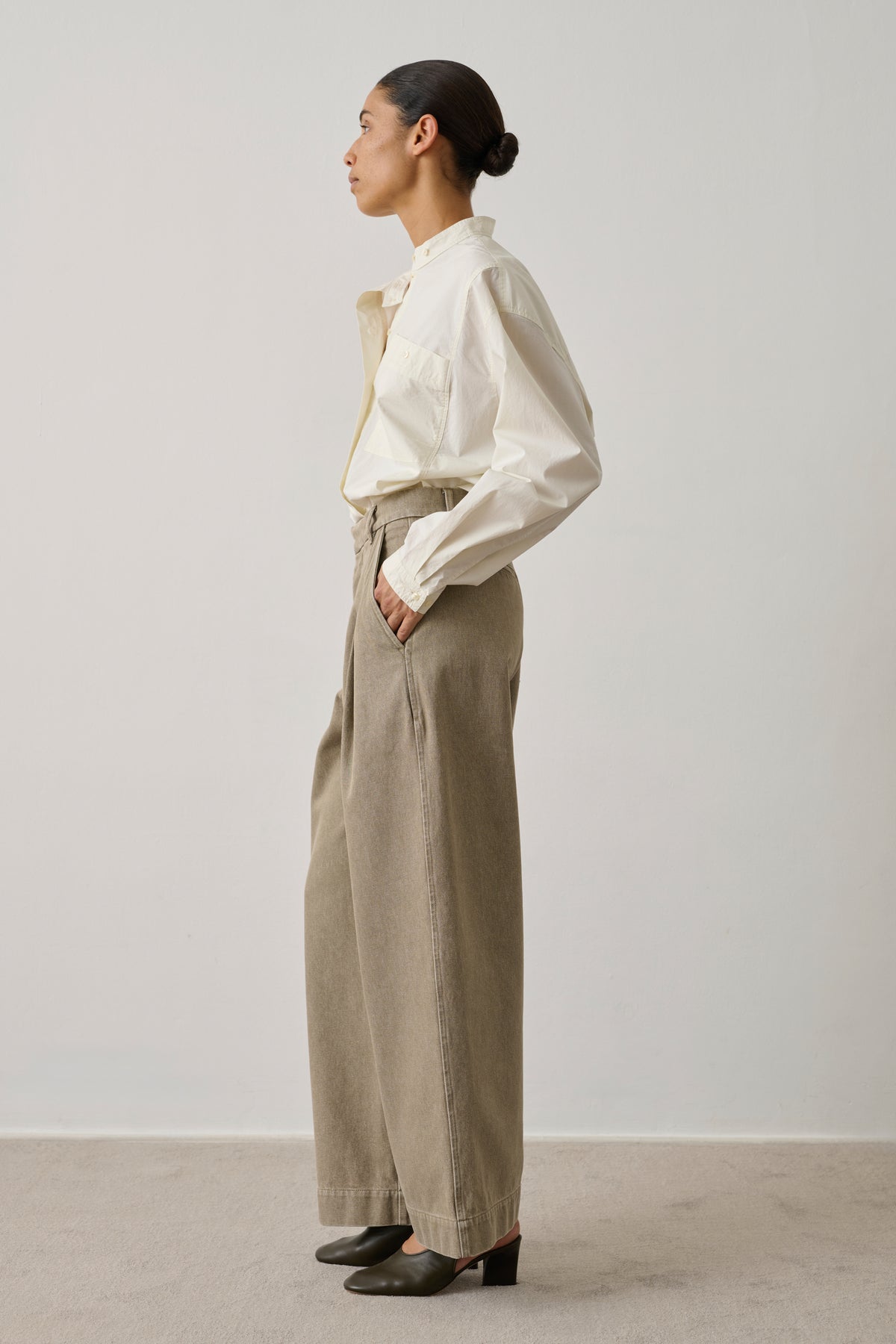 Devy Trousers Devy - Beige Cotton Wide Women - Soeur