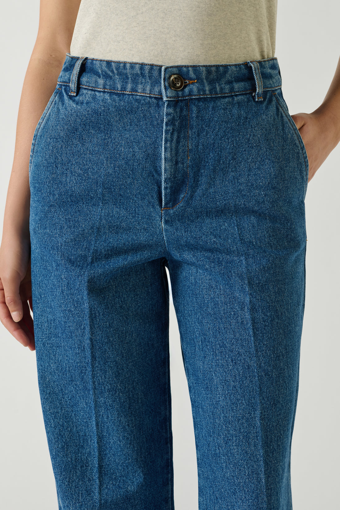 Jean California - Denim Bleu Delave - Coton - Femme