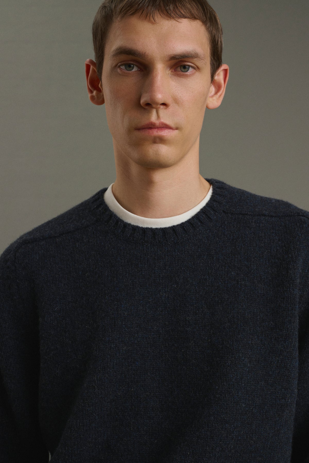 Pull Isamu - Navy Chiné - Laine - Homme