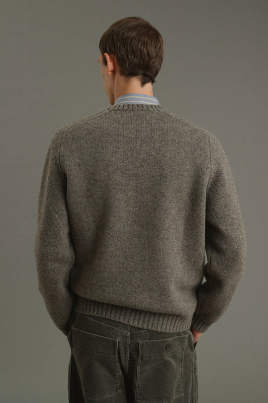 Pull Isamu - Vert De Gris - Laine - Homme