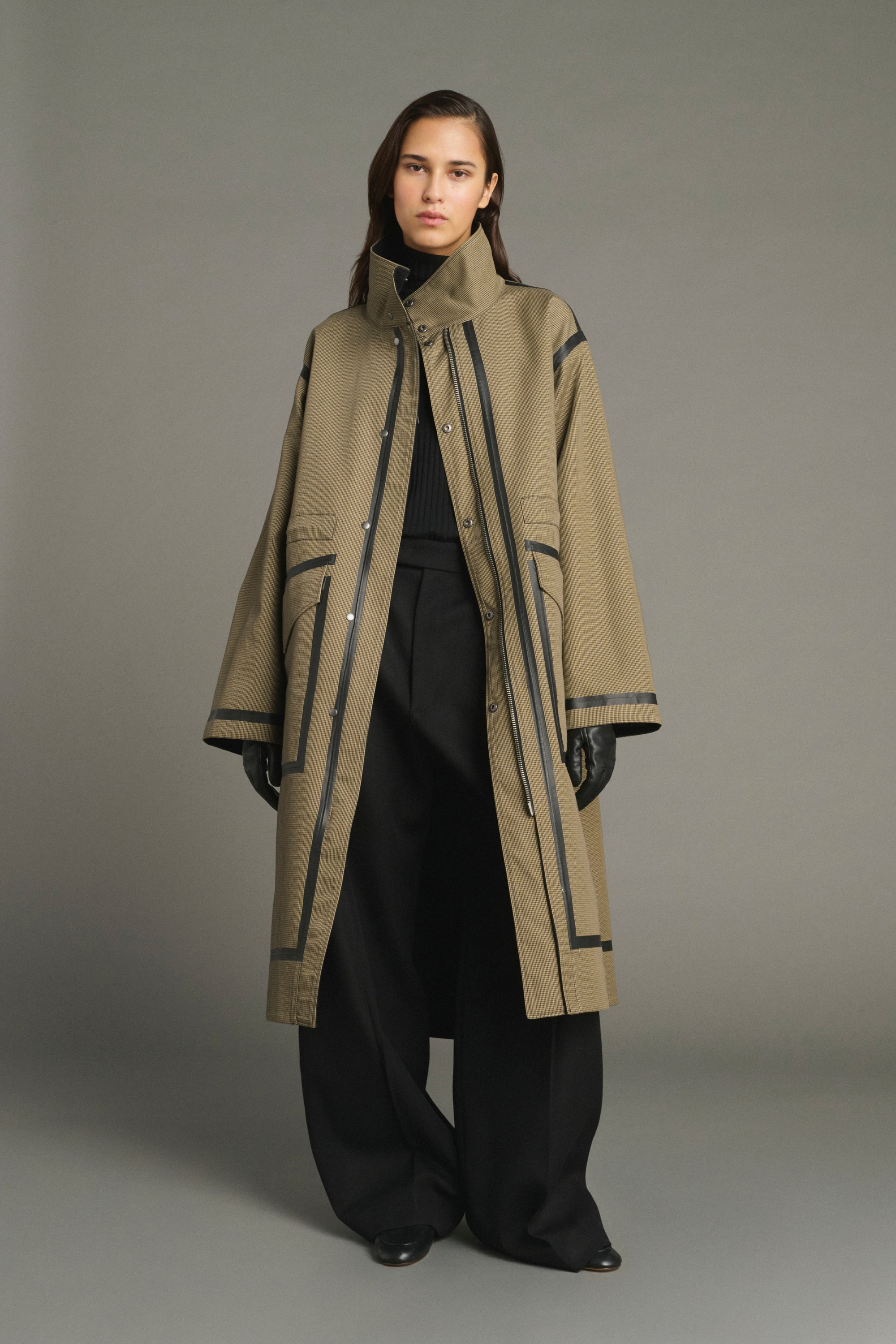 Coat LUCE Black/Beige