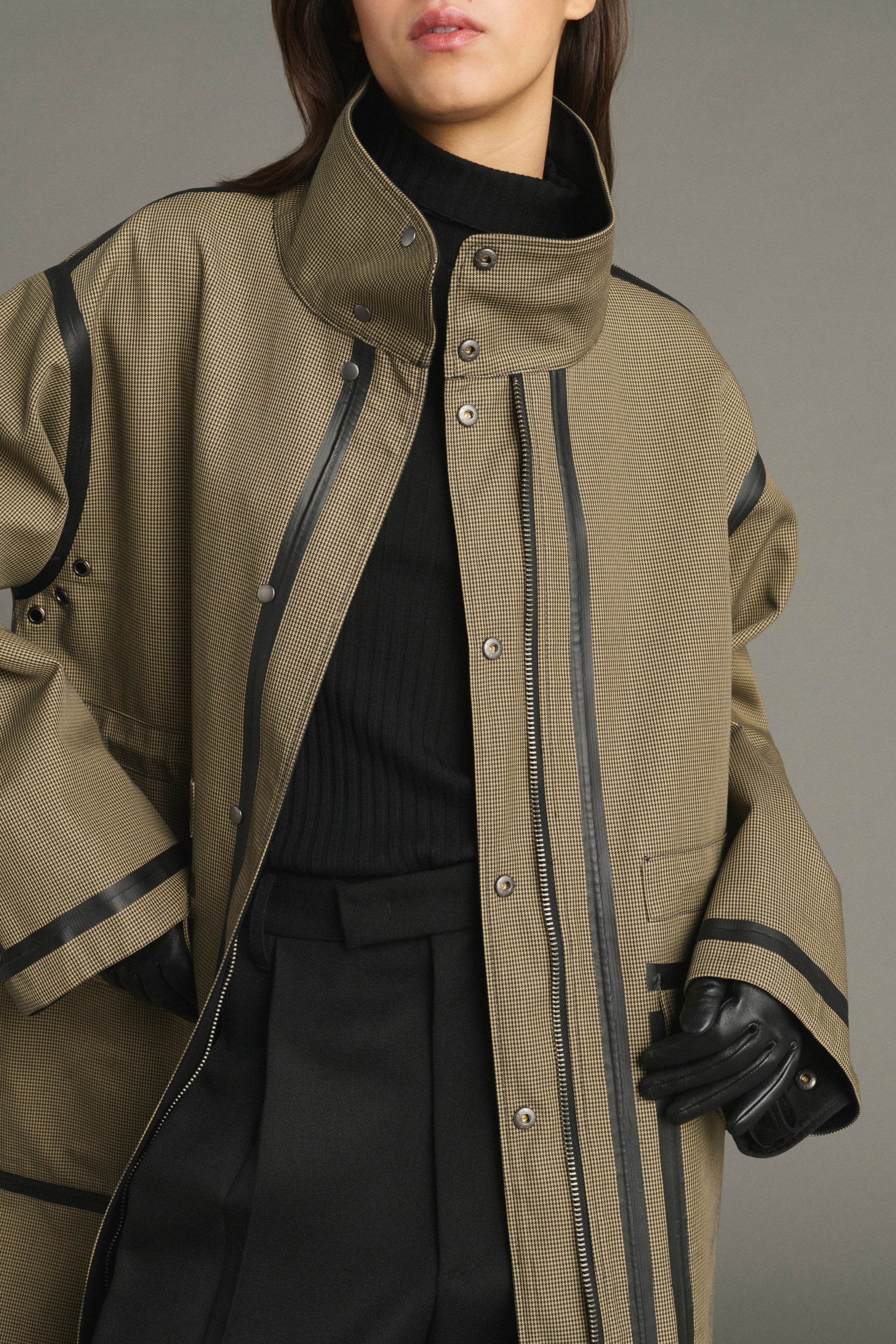Coat LUCE Black/Beige