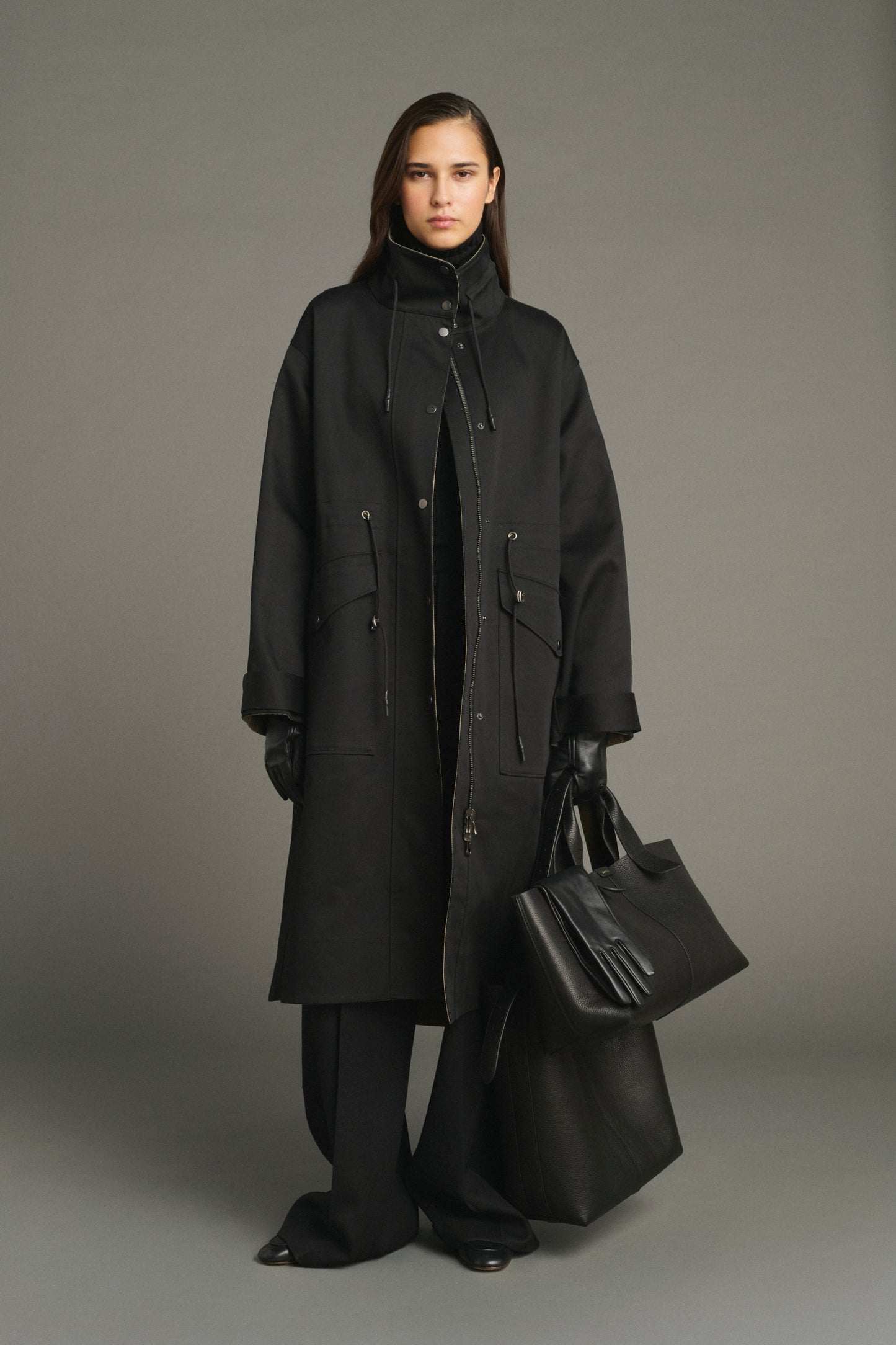 Abrigo Luce - Negro/Beige - Algodón - Mujer