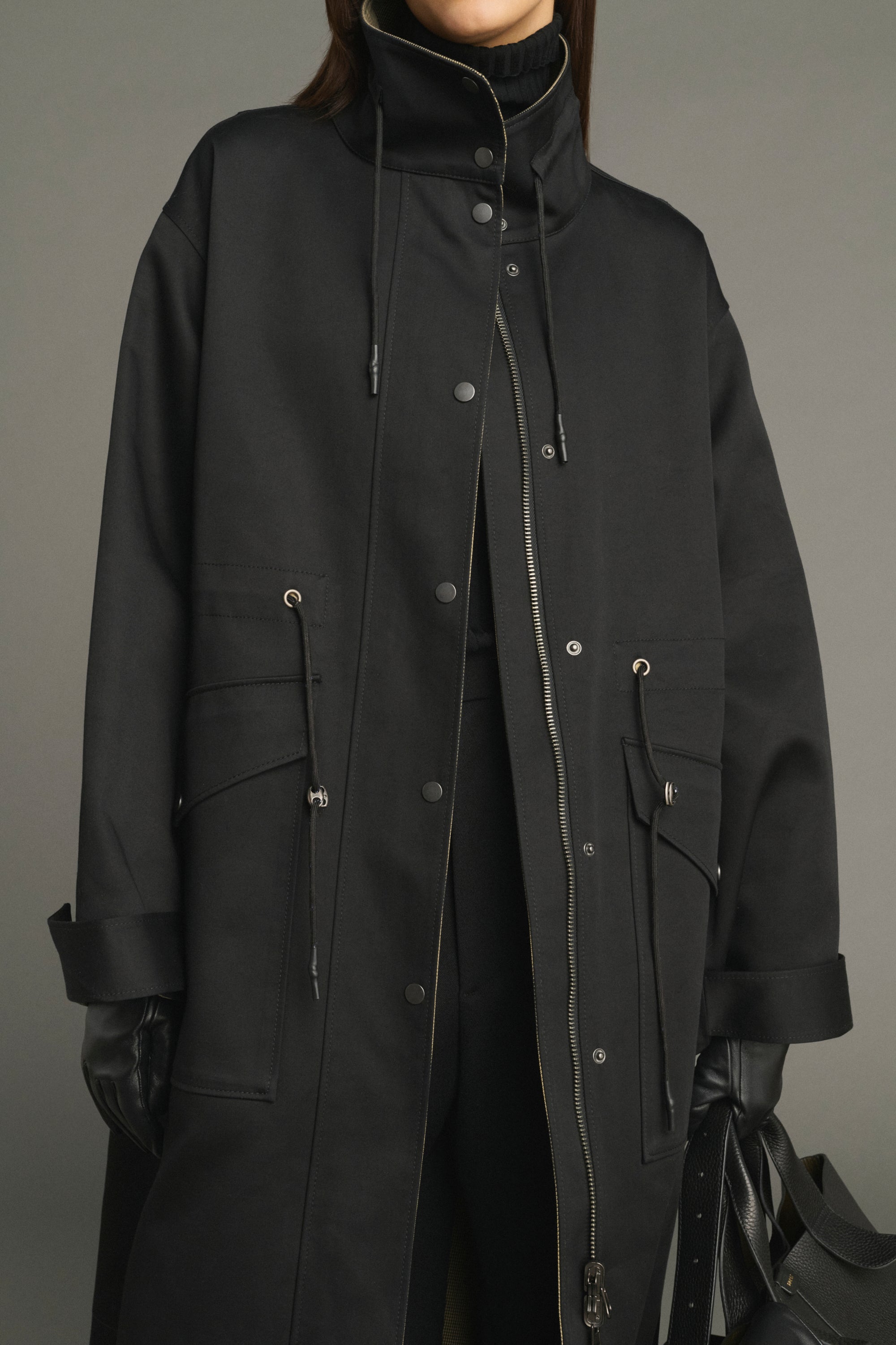 Coat LUCE Black/Beige