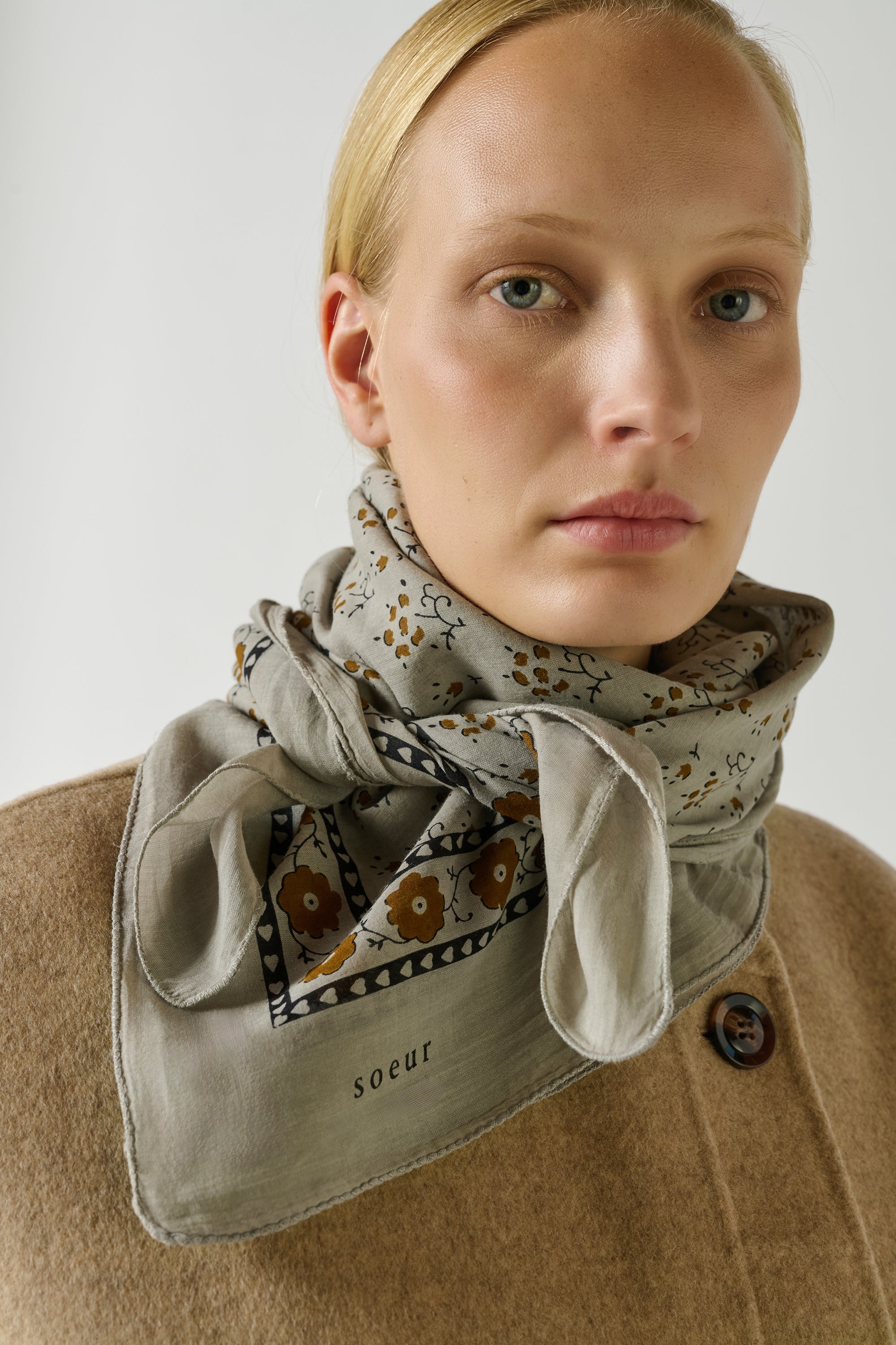 Scarf Classique - Brown Grey Cotton - Soeur