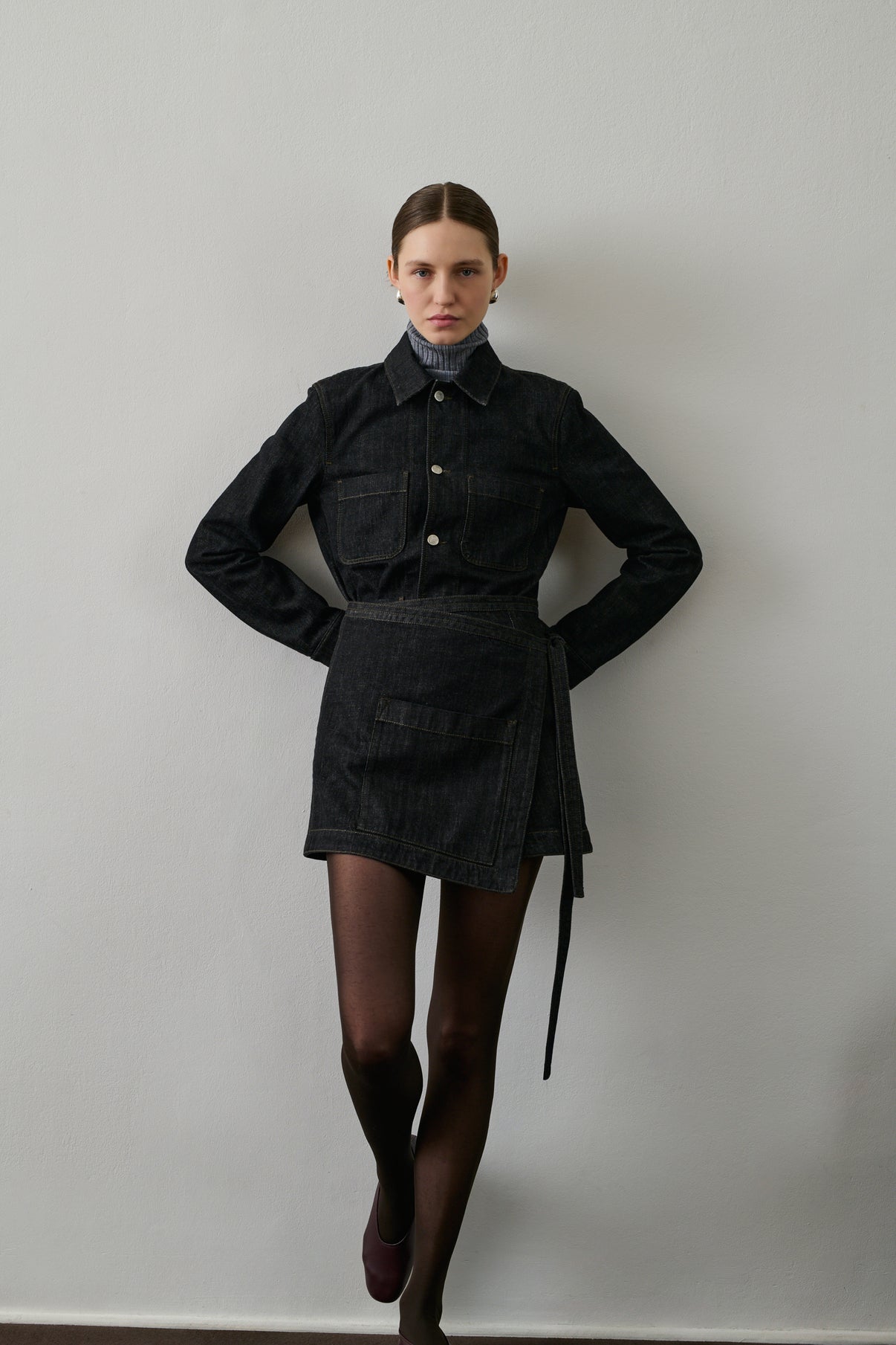 Jupe Eloise - Denim Brut Noir - Coton - Femme vue 1