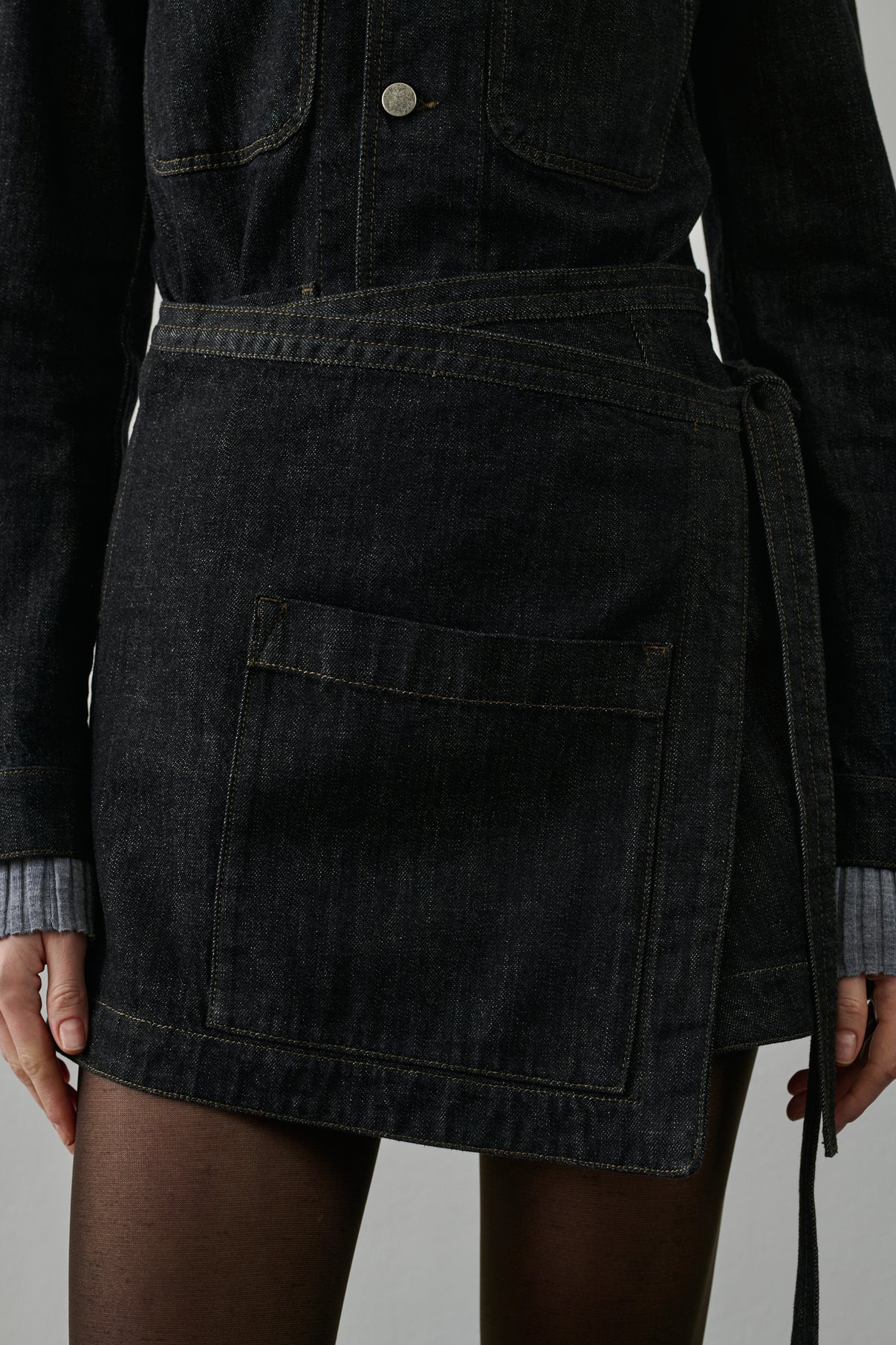 Jupe Eloise - Denim Brut Noir - Coton - Femme vue 3