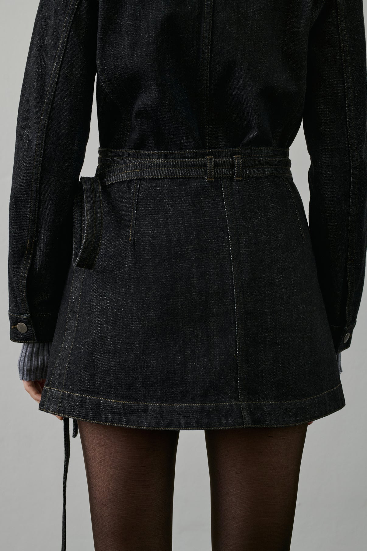 Jupe Eloise - Denim Brut Noir - Coton - Femme vue 4