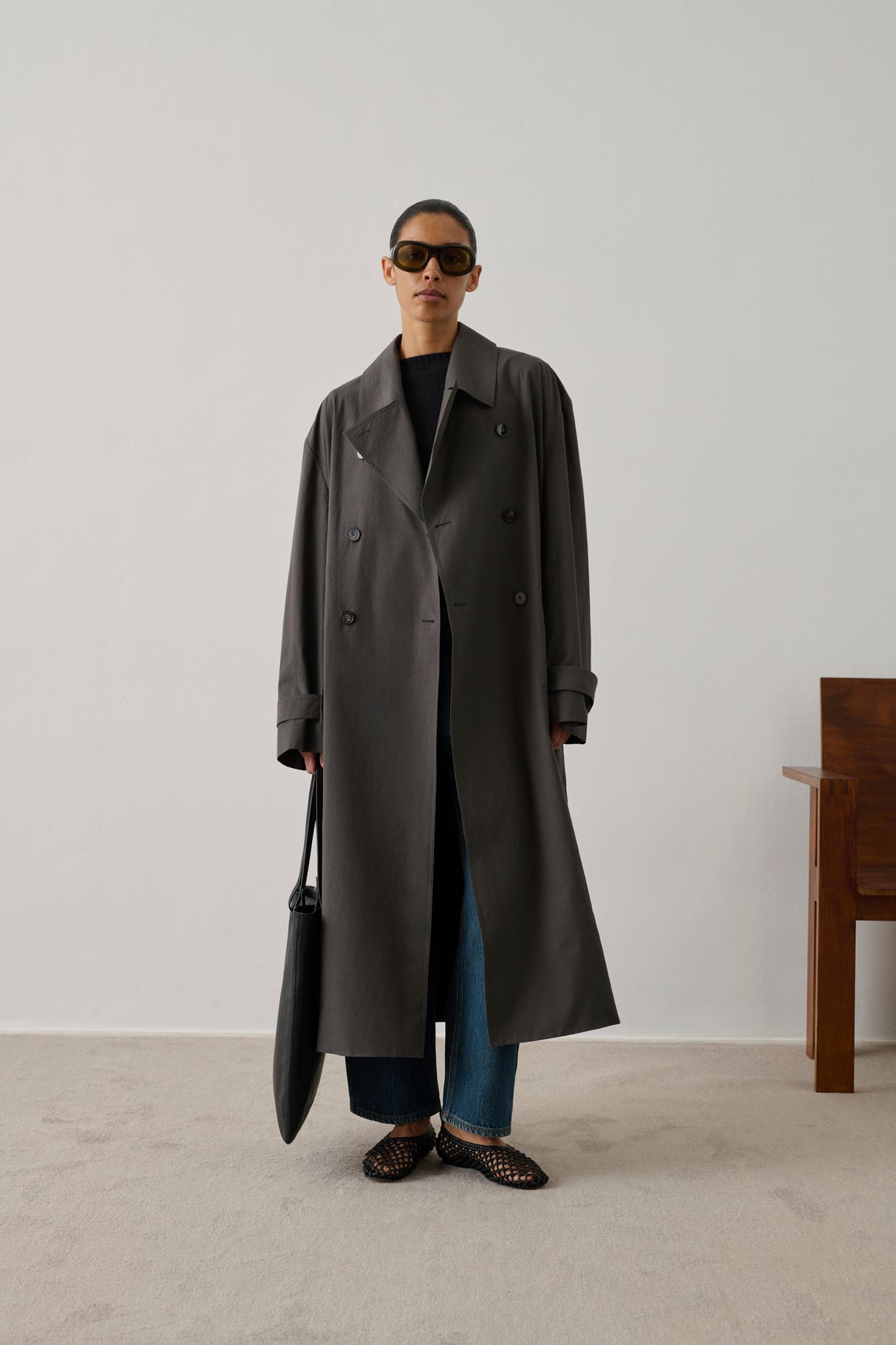 Trench Helio - Anthracite Foncé - Coton - Femme vue 6