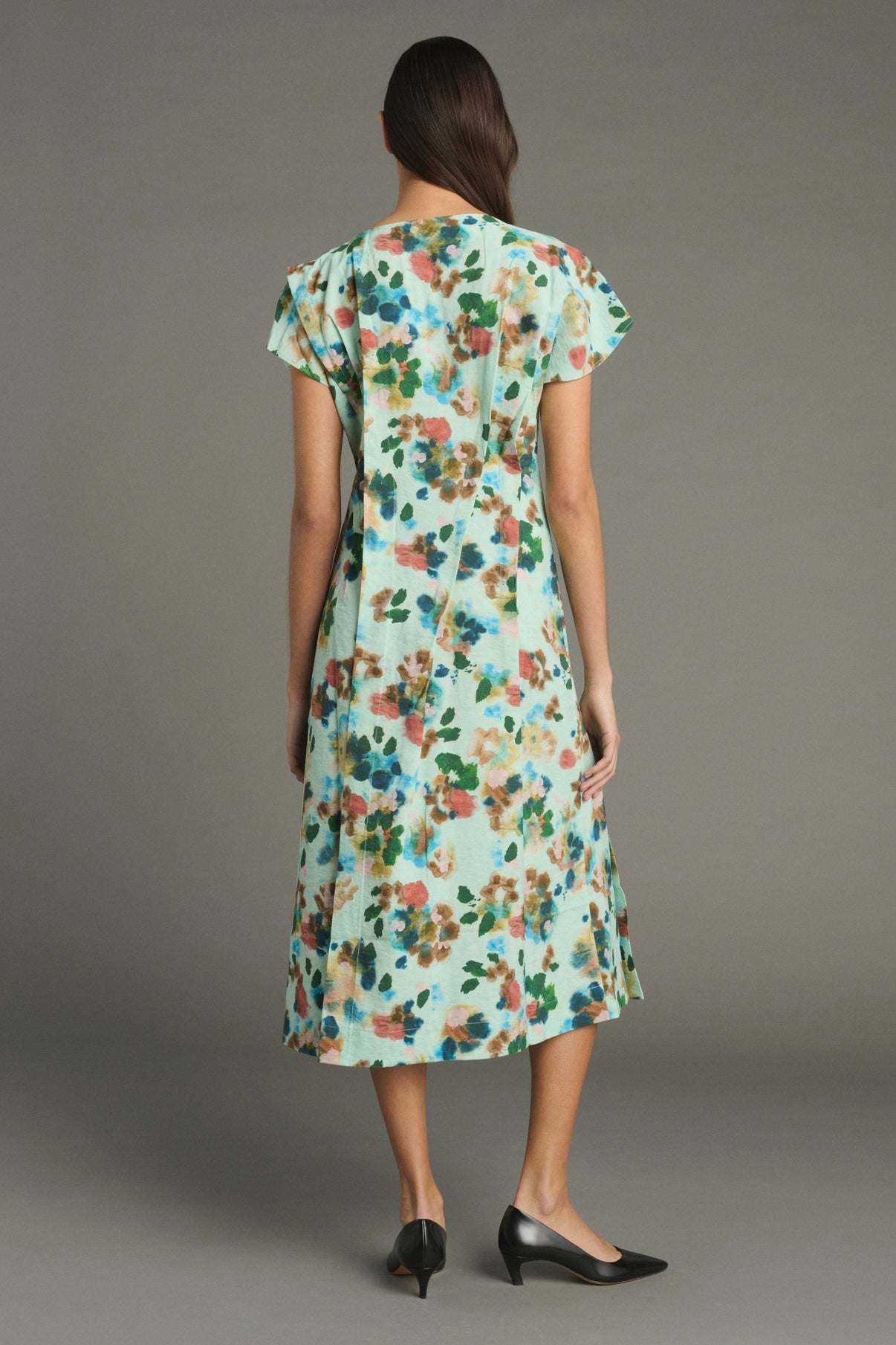 Jade Dress - Turquoise - Silk - Women vue 2