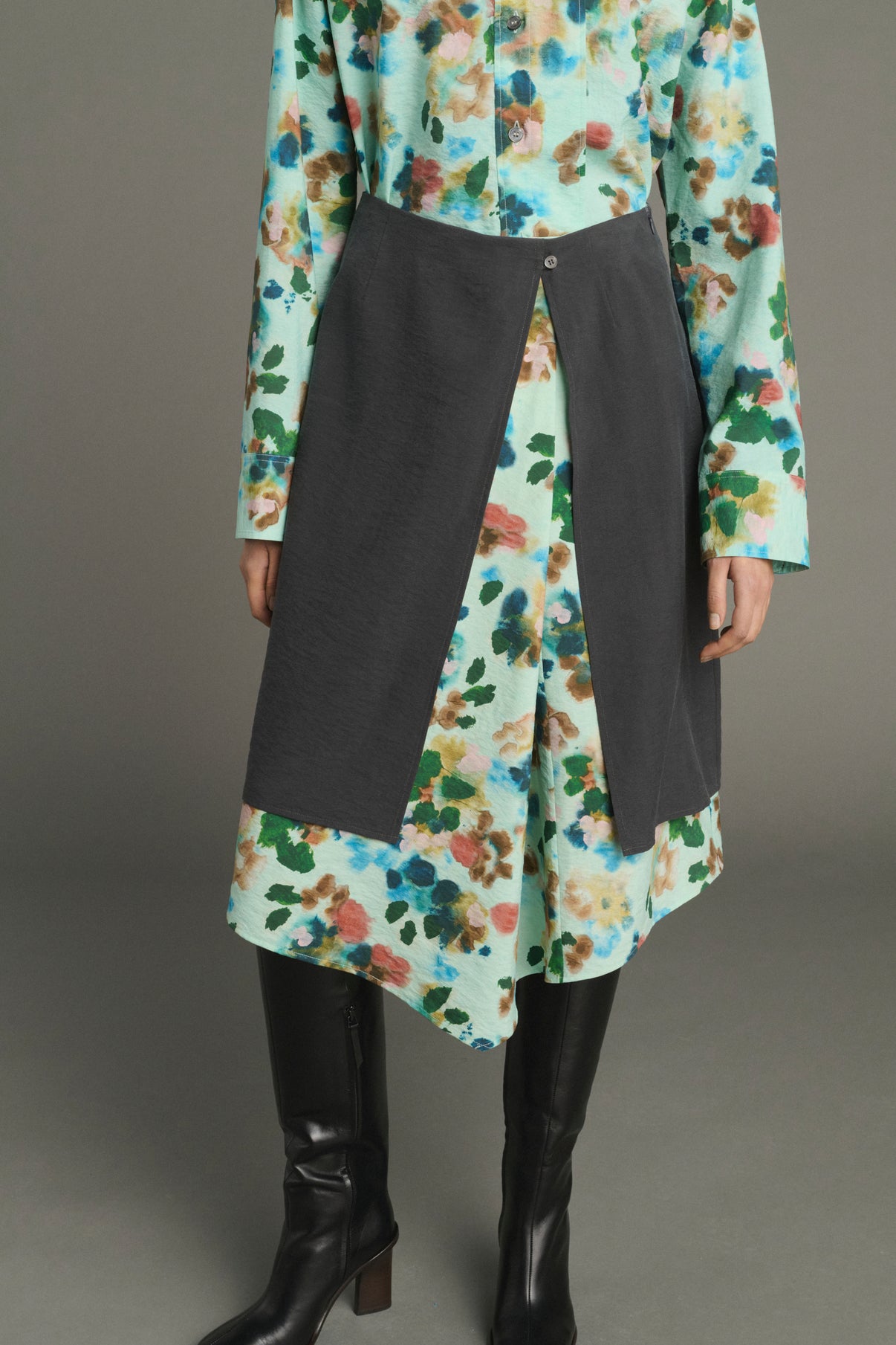 Joy skirt - Turquoise - Silk - Women vue 5