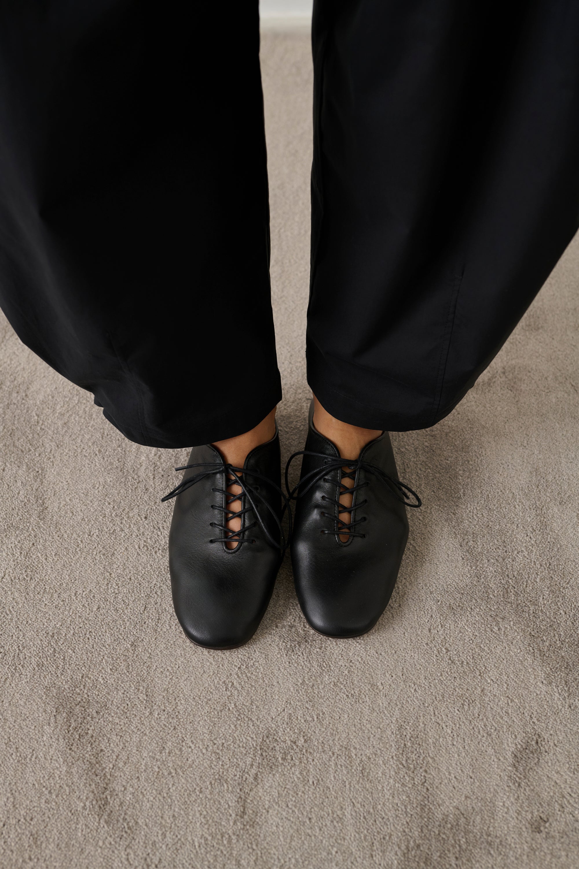 Orso Derby Shoes - Black Soft Leather Women's - Soeur