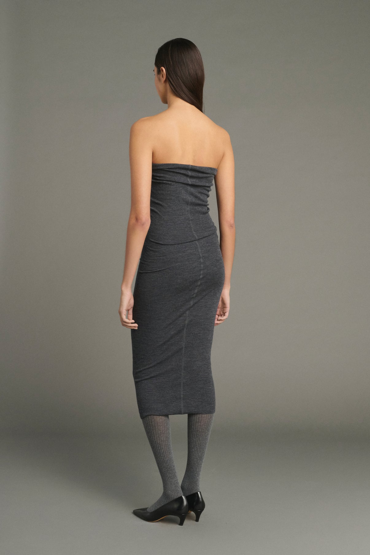 Robe Lilia - Gris Anthracite - Laine - Femme vue 2