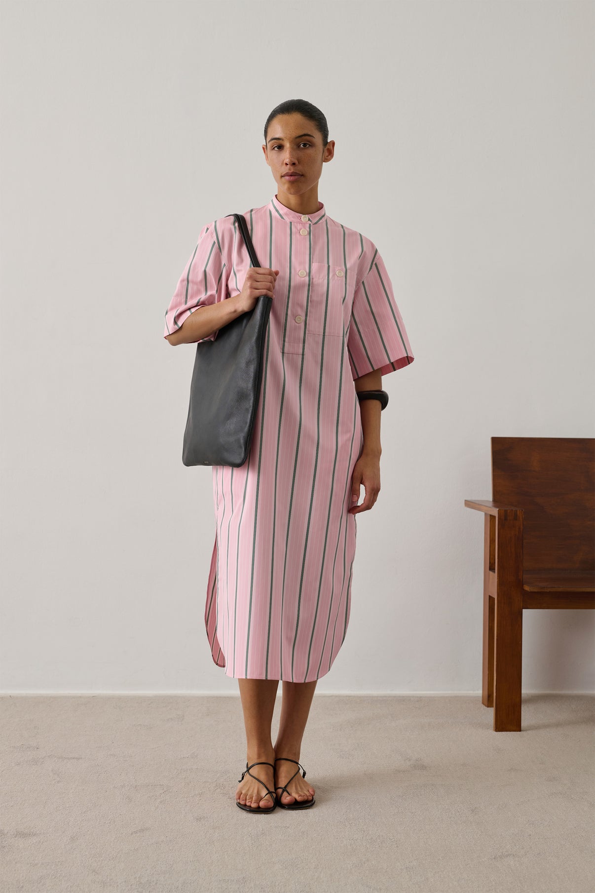pink and gray striped dress Lorelei Pink Striped Short Dress | Women's Clothing