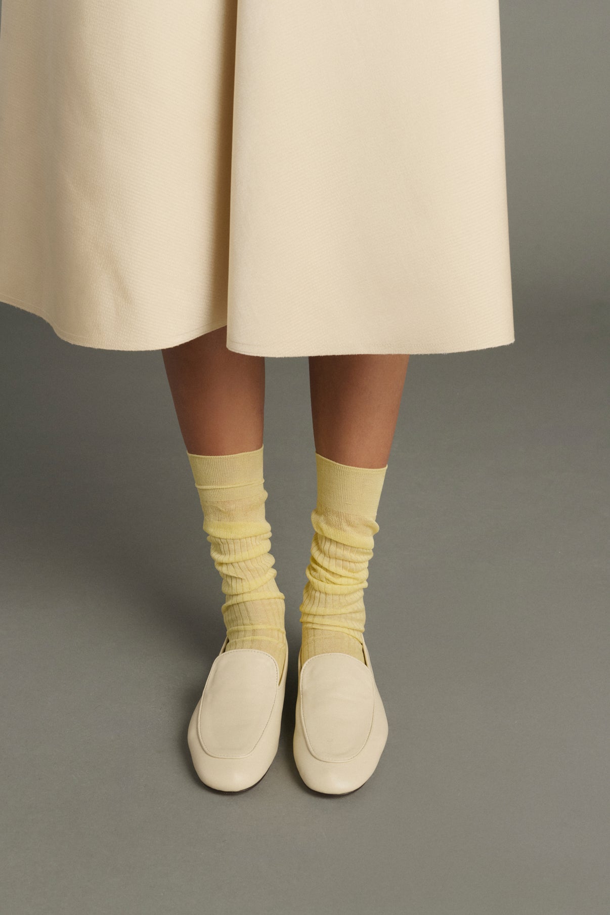 Mocassins Nine - Ivoire - Cuir - Femme vue 2