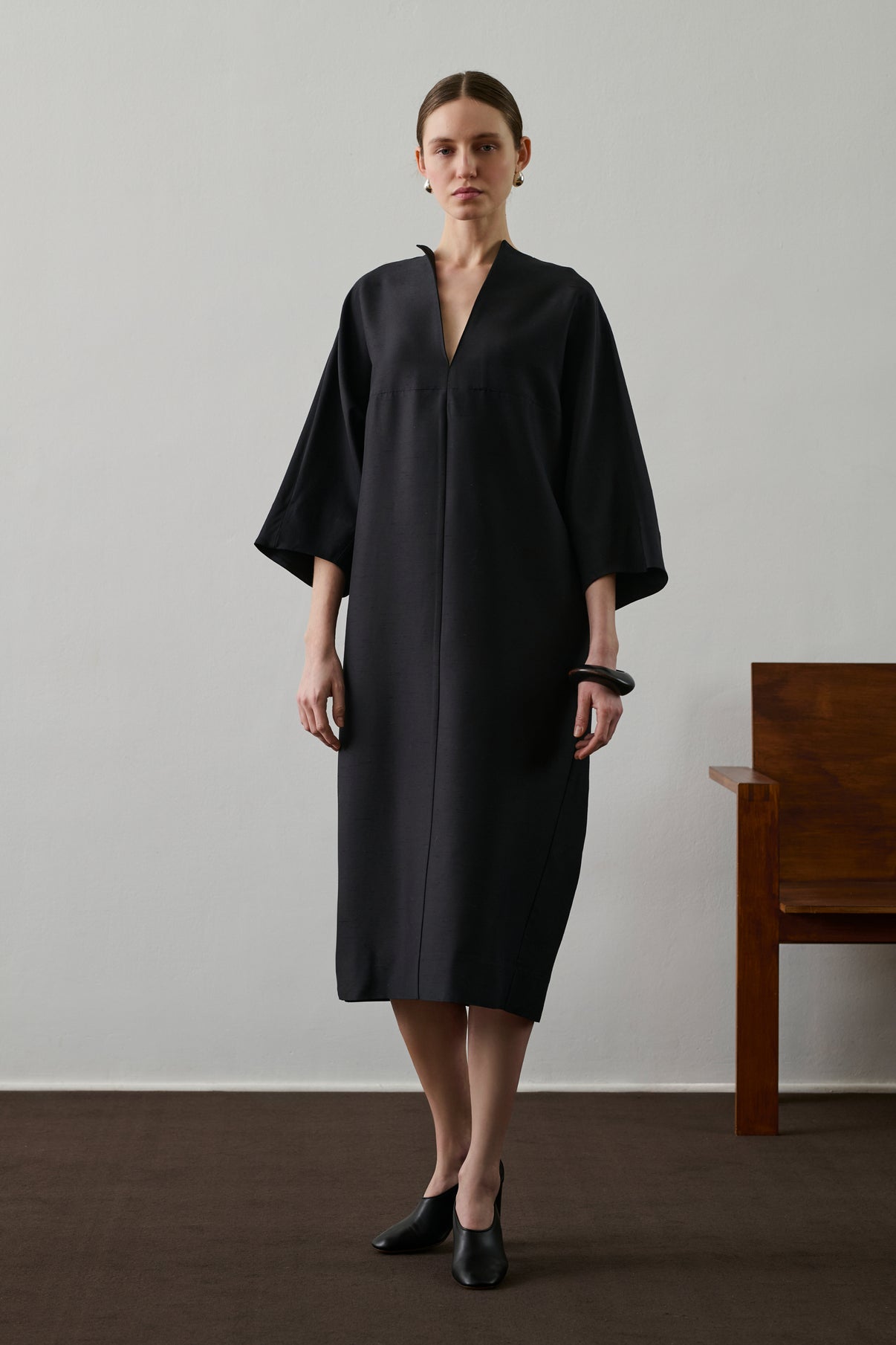 Robe Greta - Noir - Laine - Femme vue 1