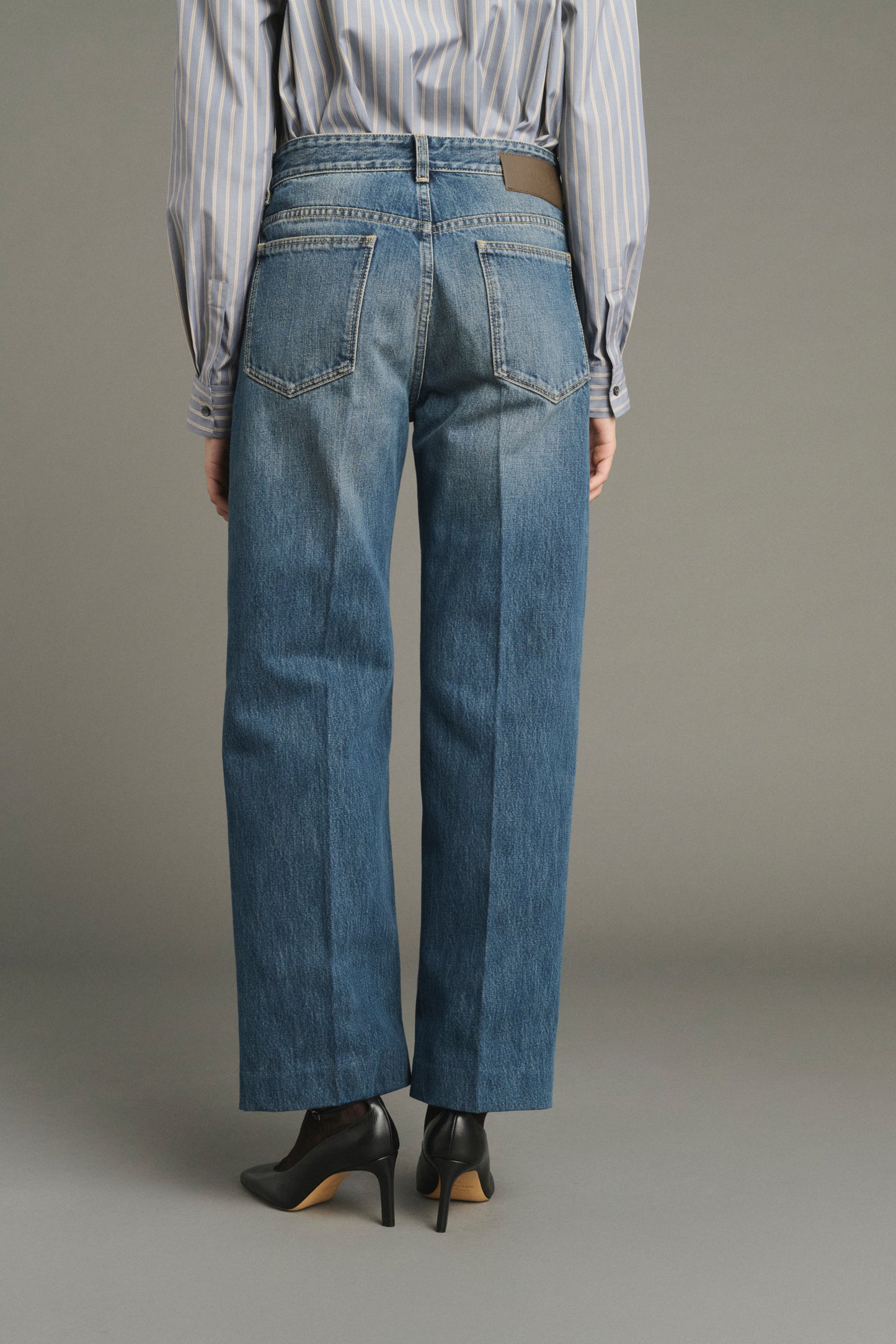 Jeans Jerry - Washed blue denim - Cotton - Femme