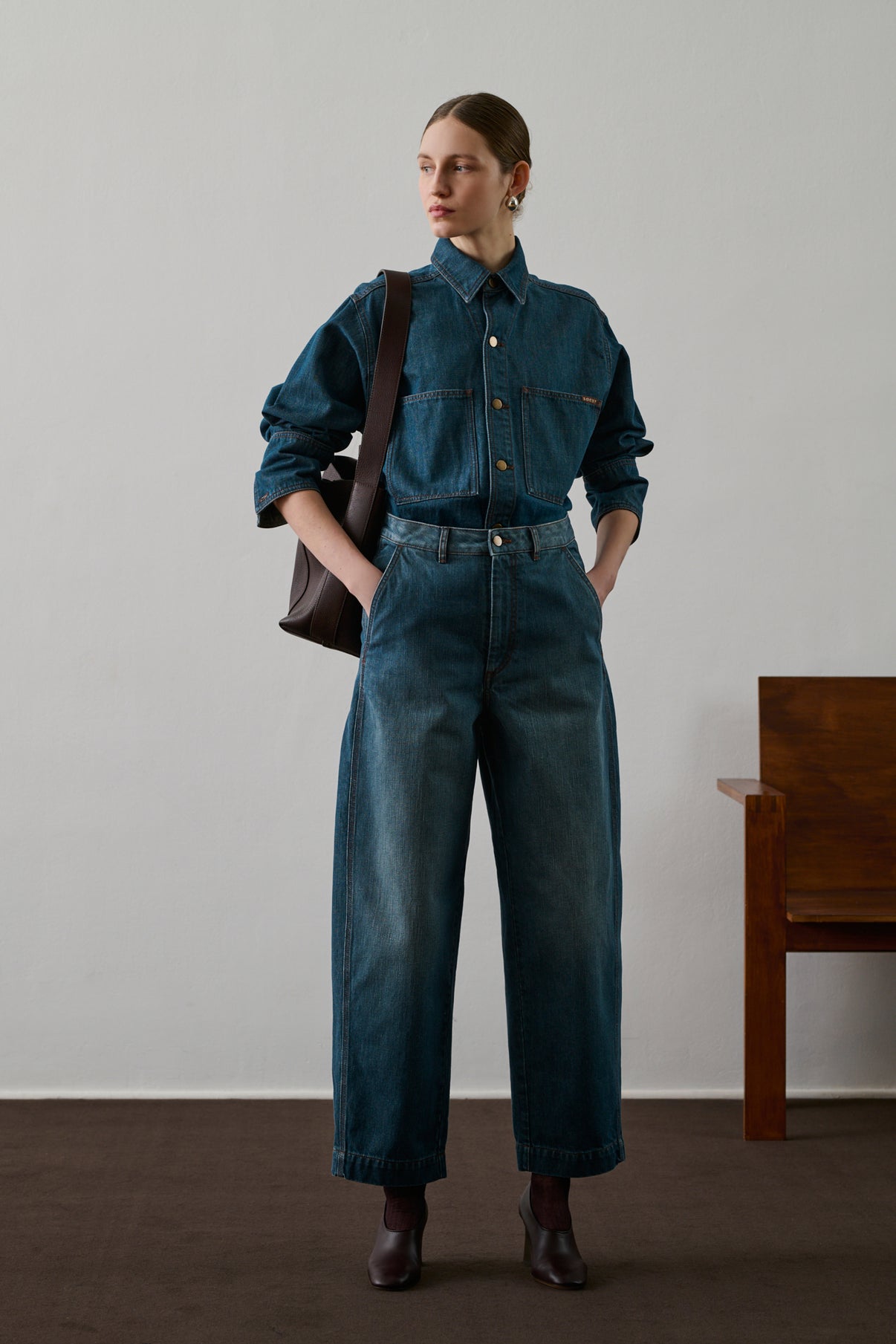 Sac Saudade Mini - Marron Foncé - Cuir - Femme vue 3