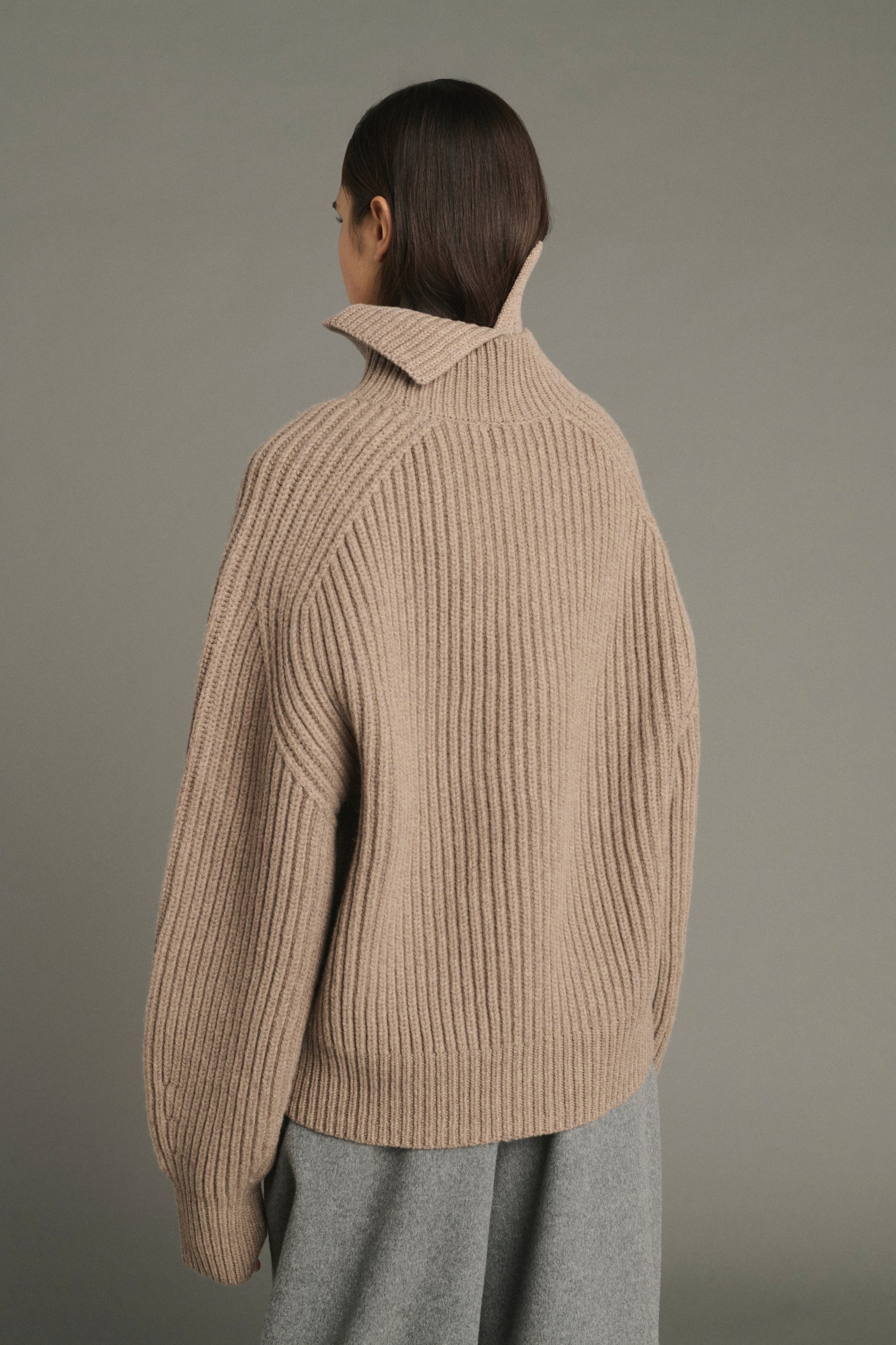 Knit Collar GAD Heather Beige