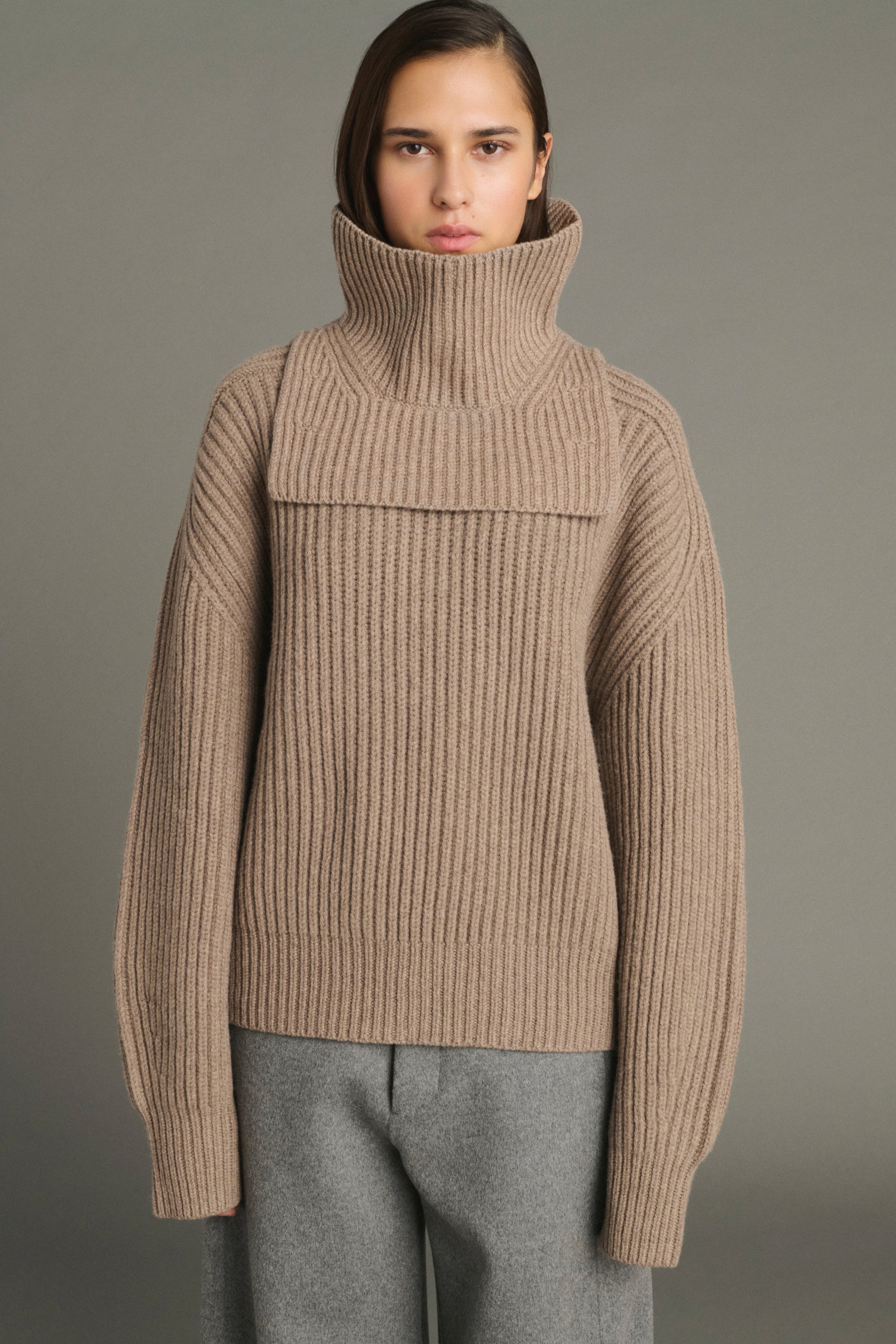 Knit Collar GAD Heather Beige