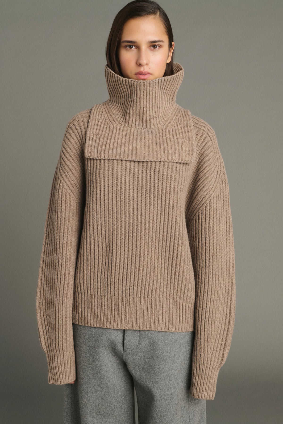 Col Gad - Beige Chiné - Laine Mérinos - Femme vue 4