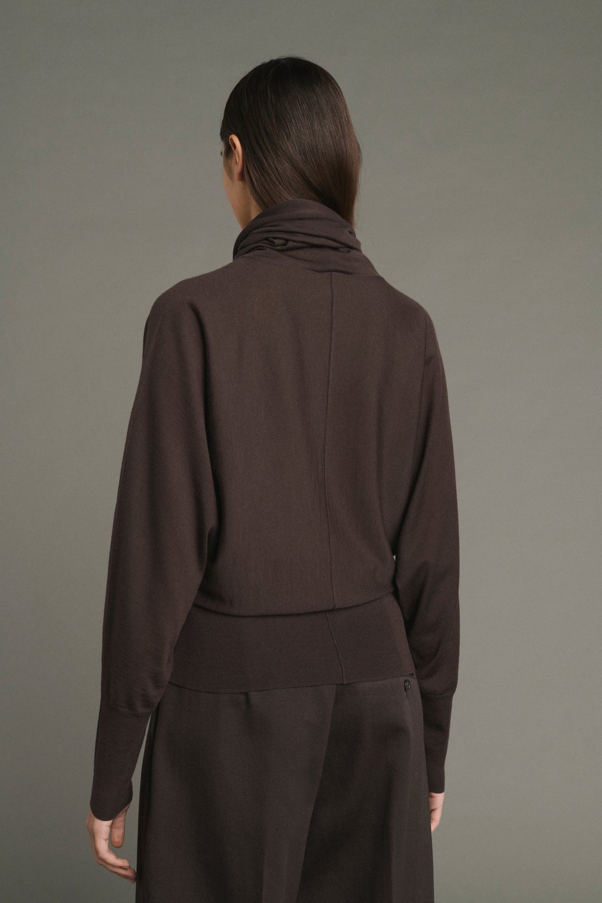 Jersey Lindsay - Chocolate - Lana Merino - Mujer vue 2
