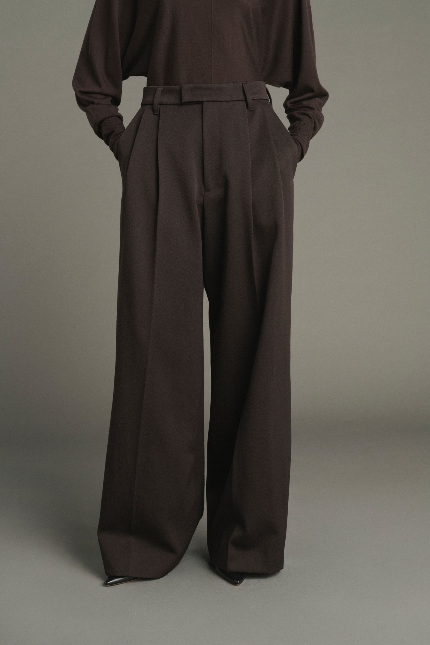 Pantalon Laumiere - Ébène - Laine - Femme
