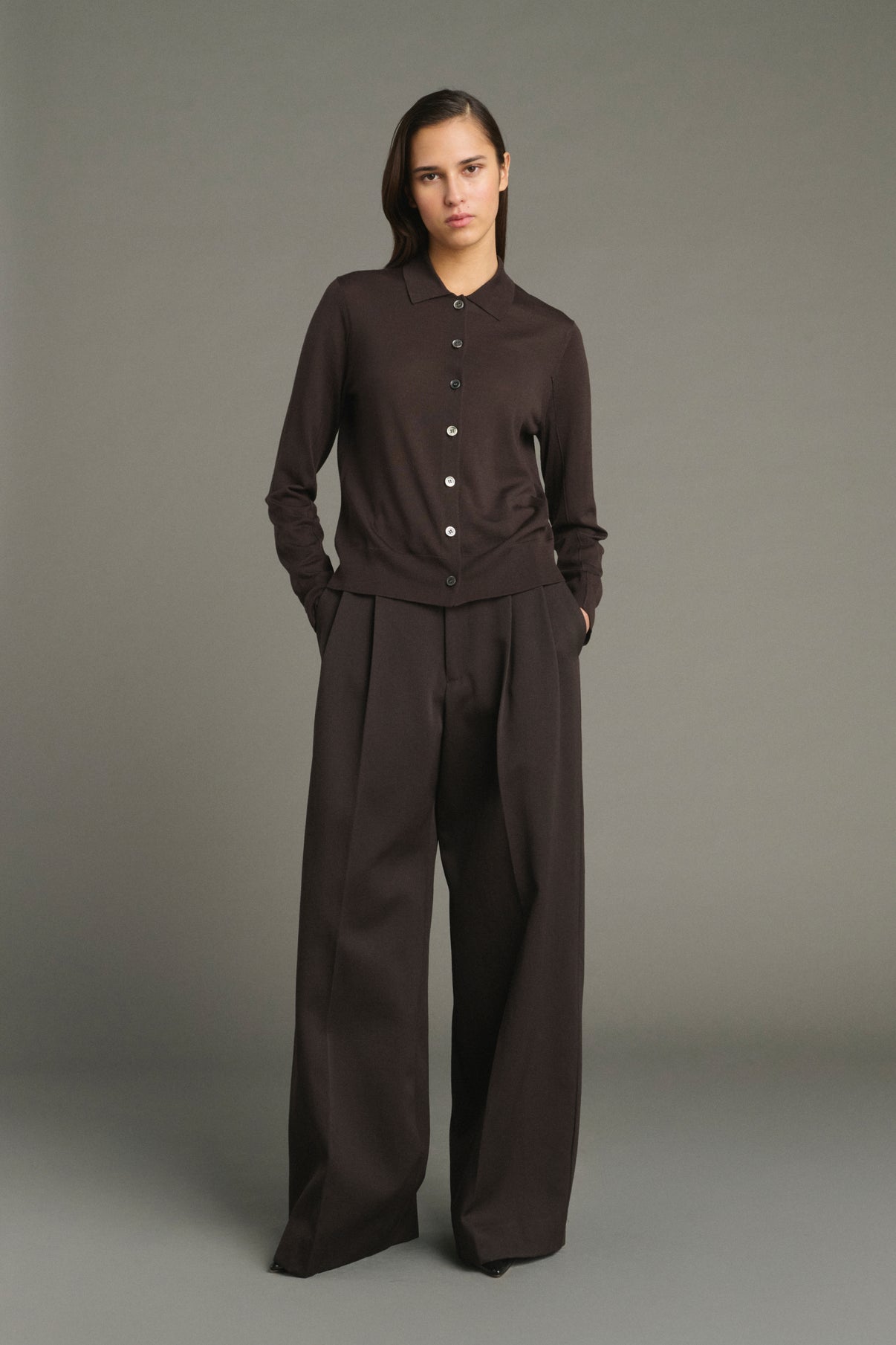 Pantalon Laumiere - Ébène - Laine - Femme vue 1